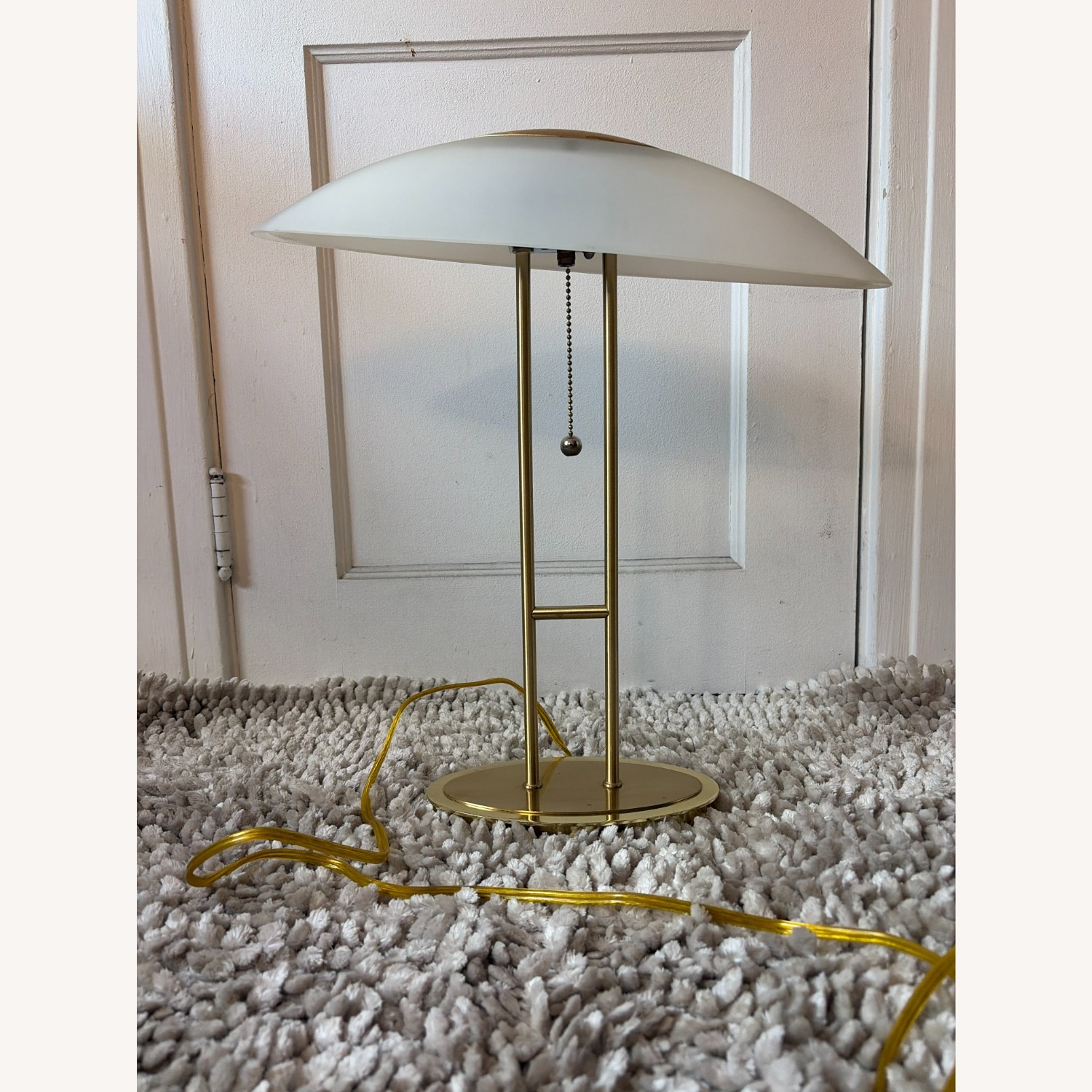 Postmodern Brass Finish Mushroom Lamp/Vintage 80s  - image-1