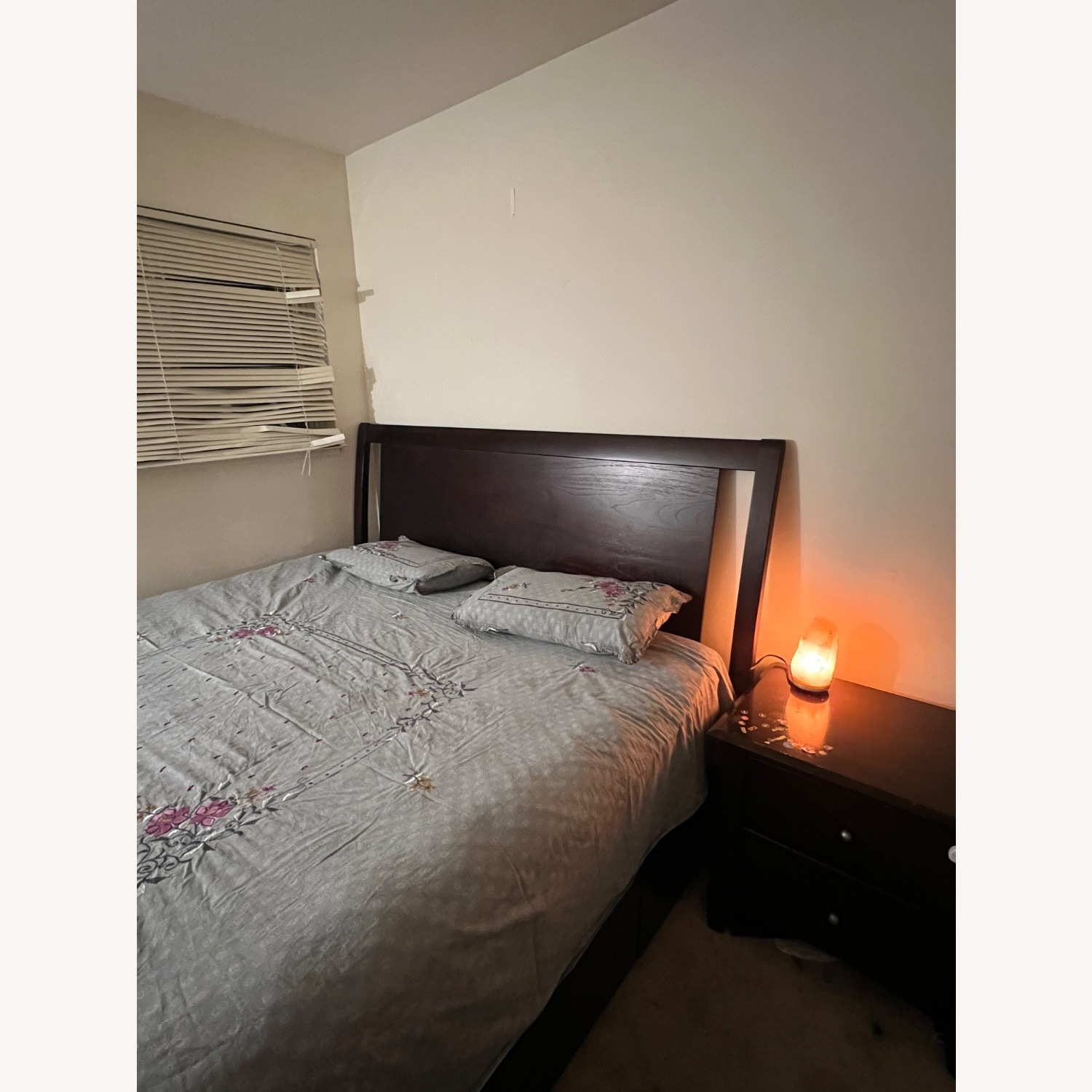 Living Spaces Dark Brown Wood King Bed - image-2