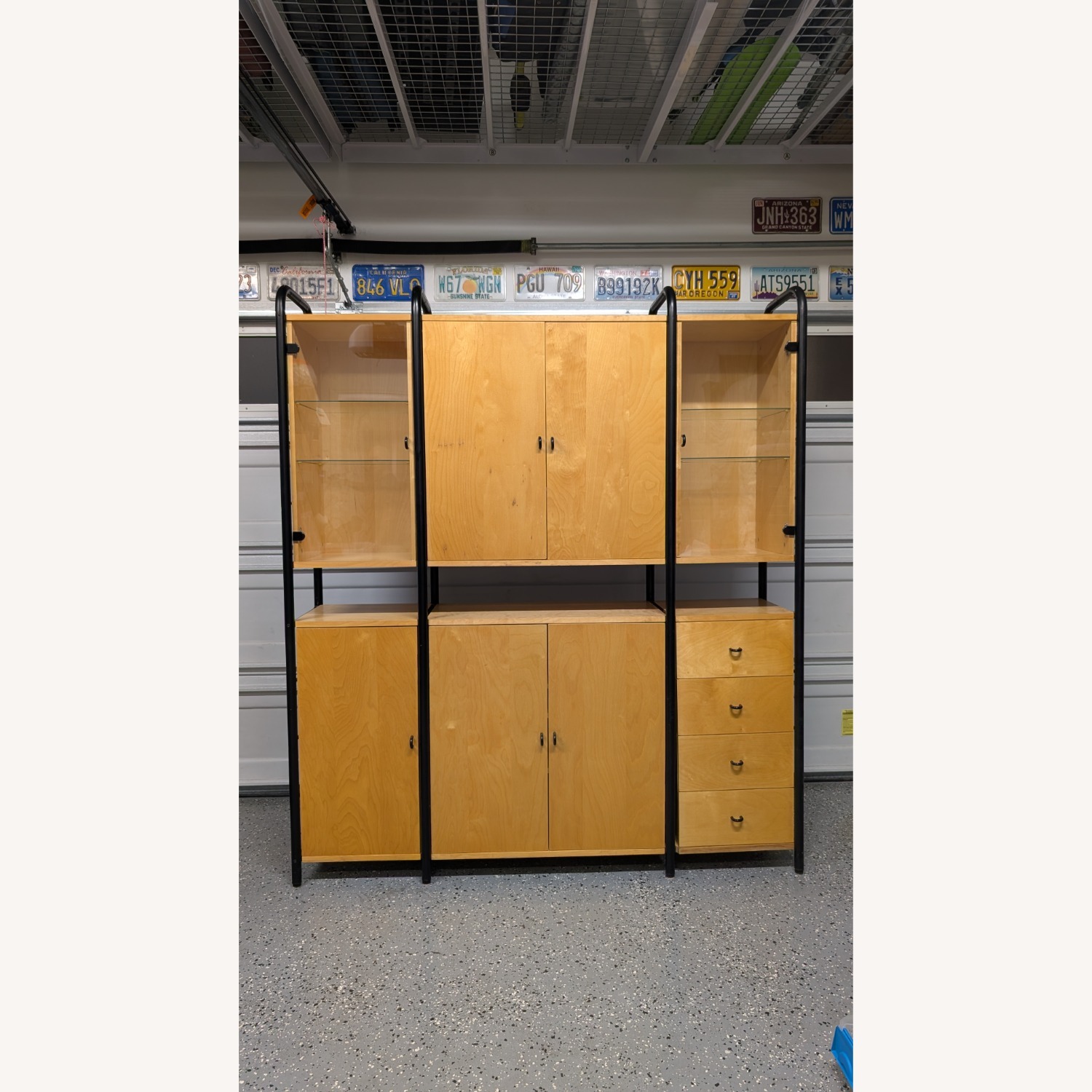 1980's IKEA Niklas Natural Wood Media Storage - image-1