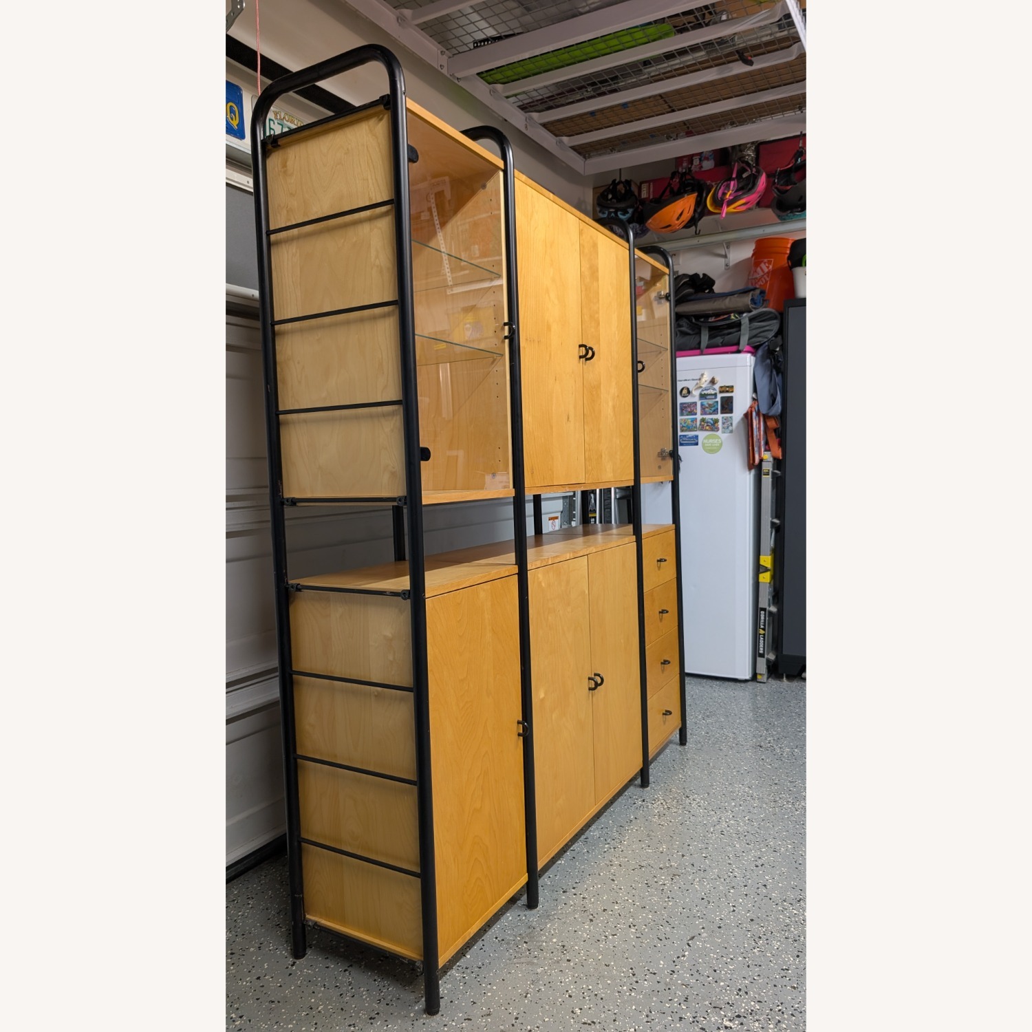 1980's IKEA Niklas Natural Wood Media Storage - image-2