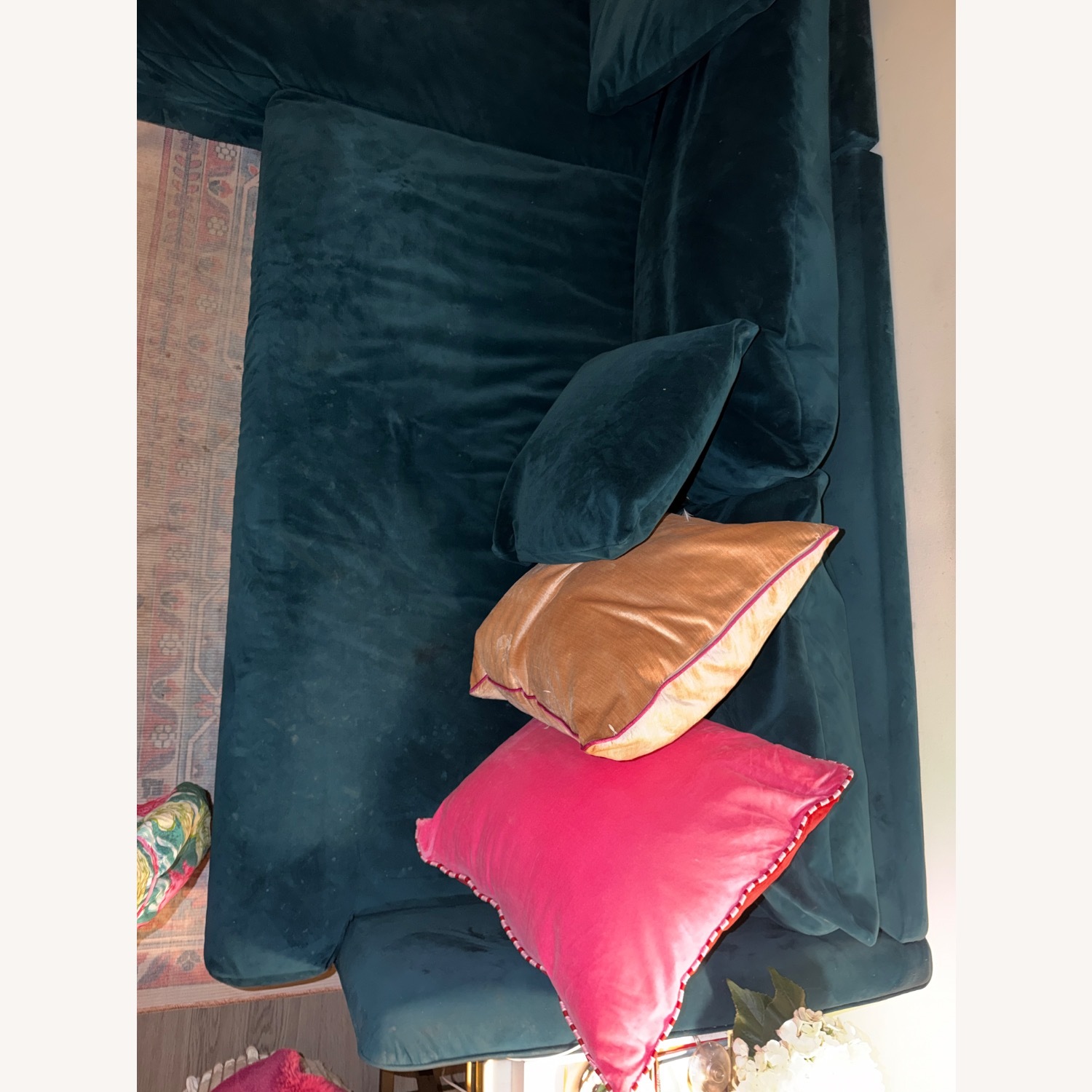 Joybird Lewis Blue Velvet 2 Piece Sectional - image-1