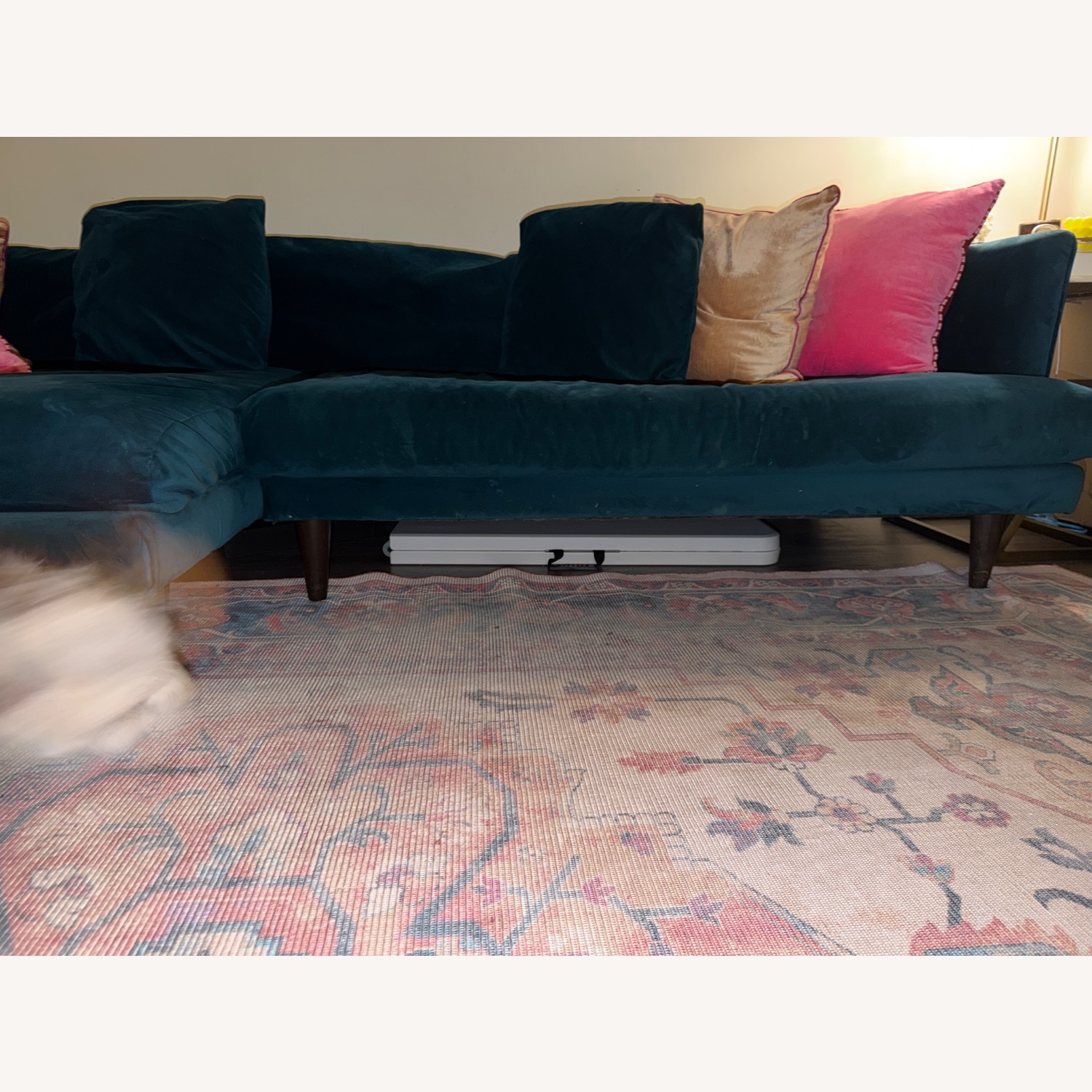 Joybird Lewis Blue Velvet 2 Piece Sectional - image-2
