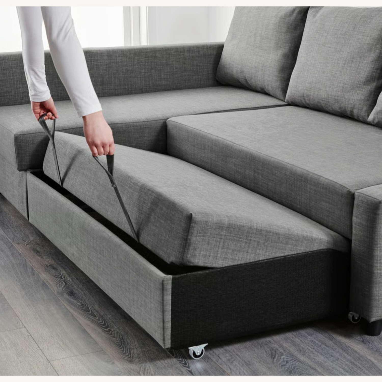 IKEA Dark Gray Fabric Sleeper Sofa - image-2