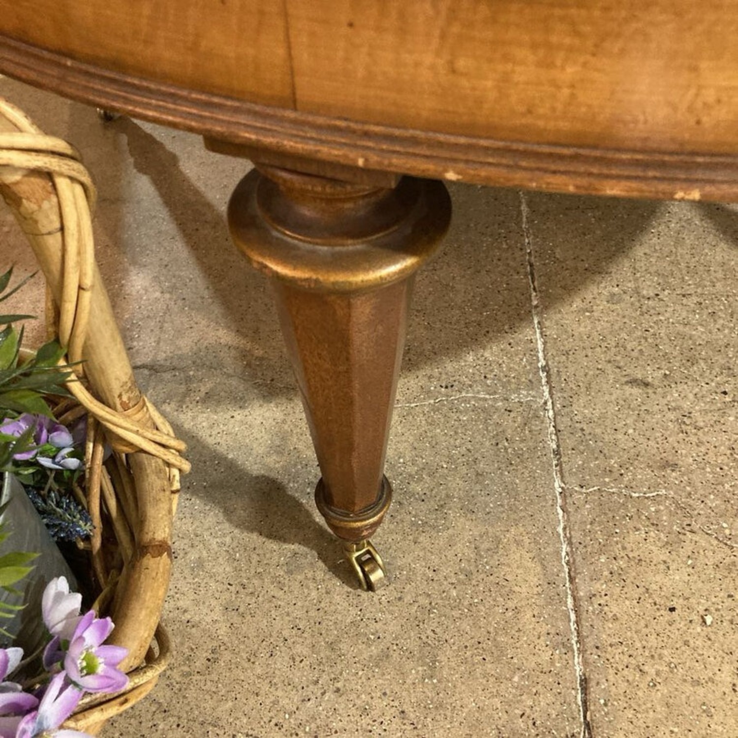 Round French Louis XVI Marble Top Coffee Table - image-7