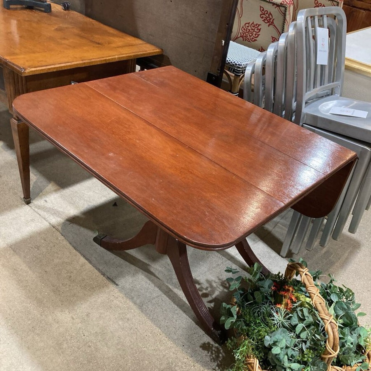Wood Drop Leaf W Duncan Style Legs Side Table - image-5