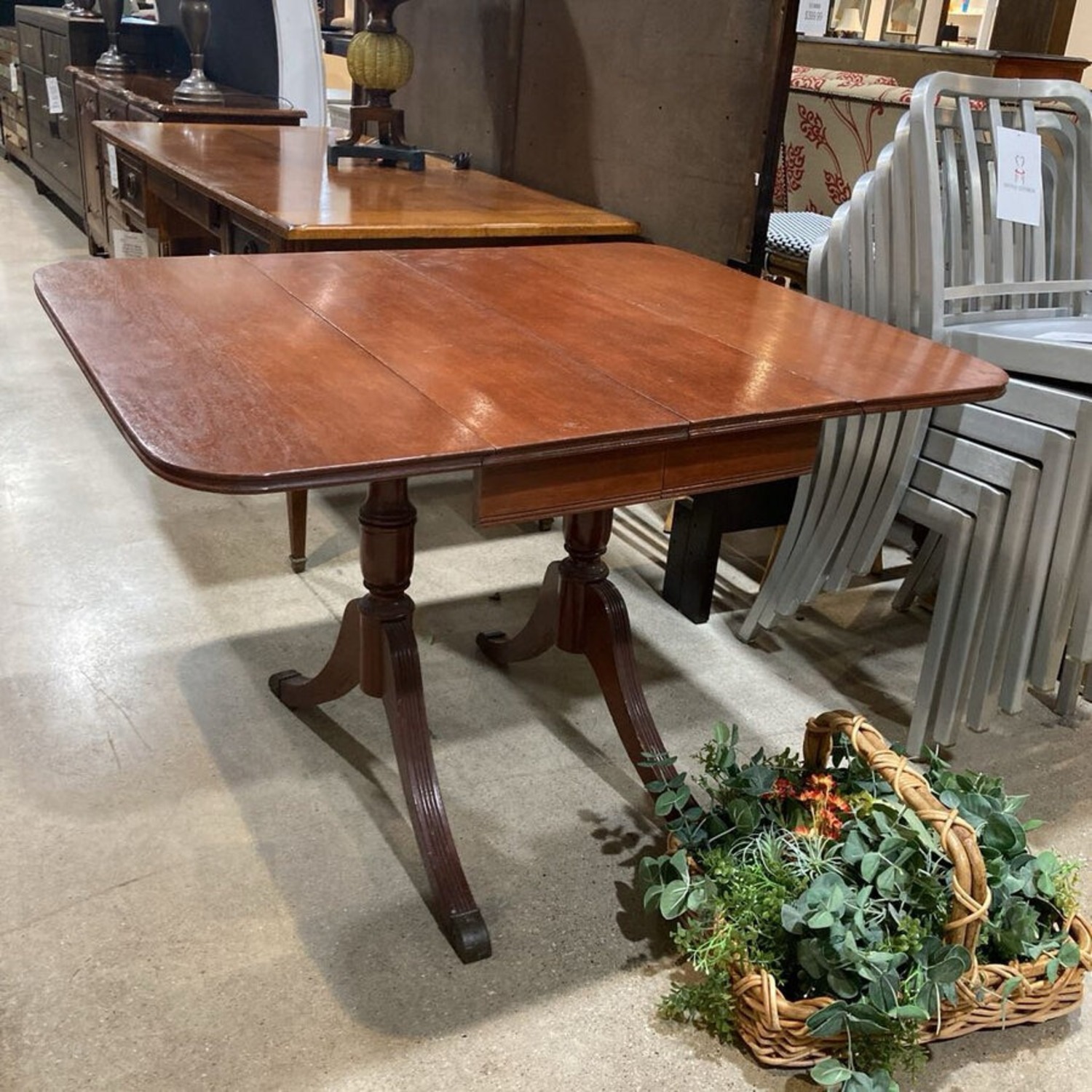 Wood Drop Leaf W Duncan Style Legs Side Table - image-6