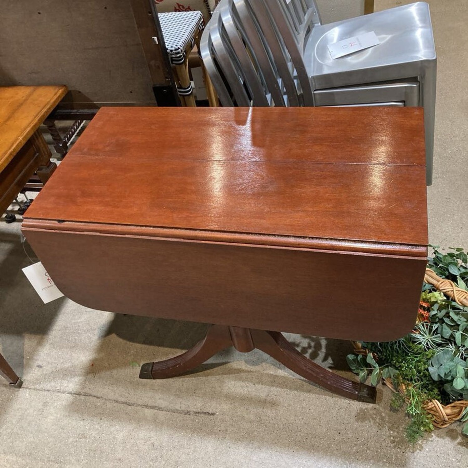 Wood Drop Leaf W Duncan Style Legs Side Table - image-4
