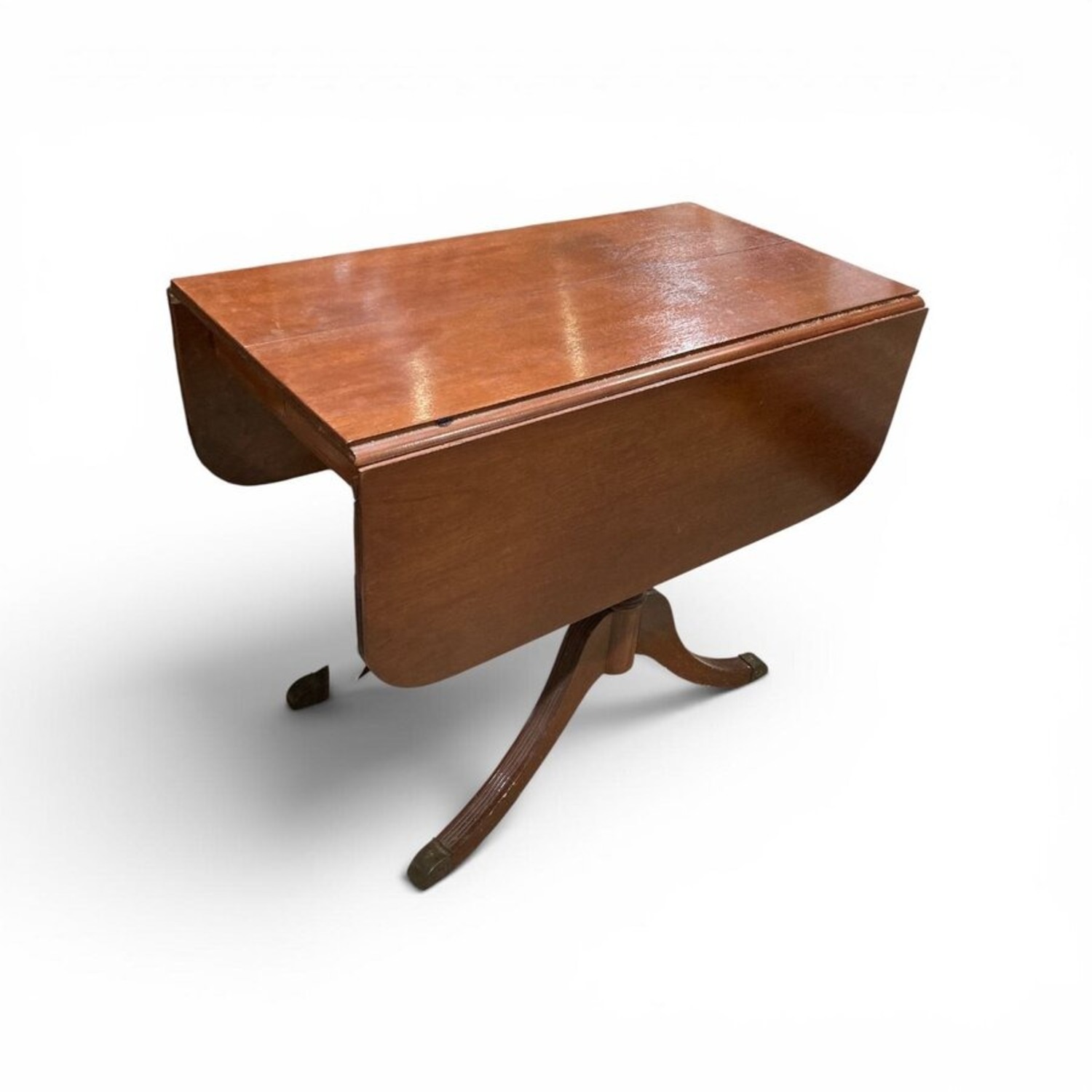 Wood Drop Leaf W Duncan Style Legs Side Table - image-1