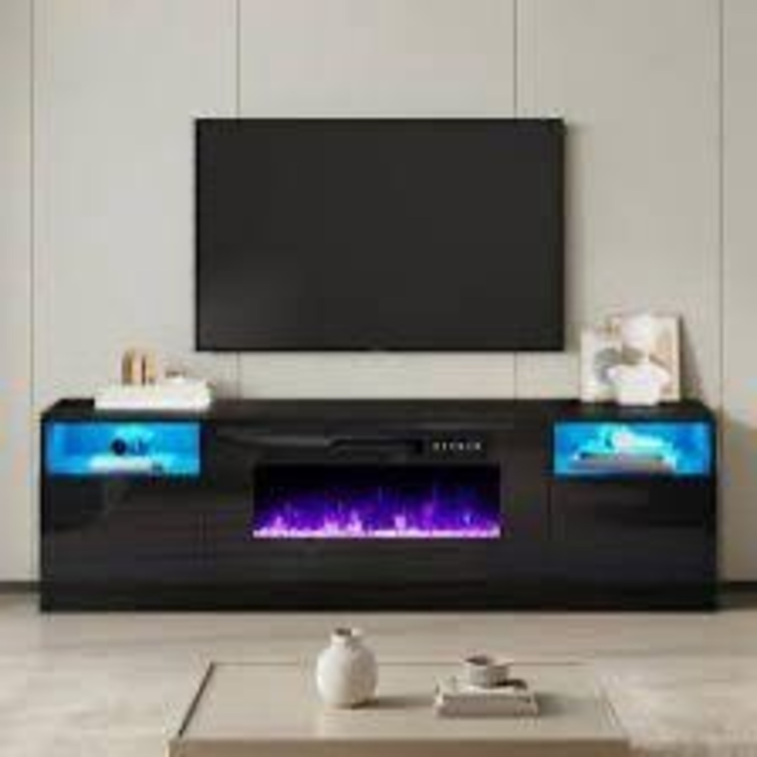 TV Stand With Electric Fireplace & Heater  - image-3