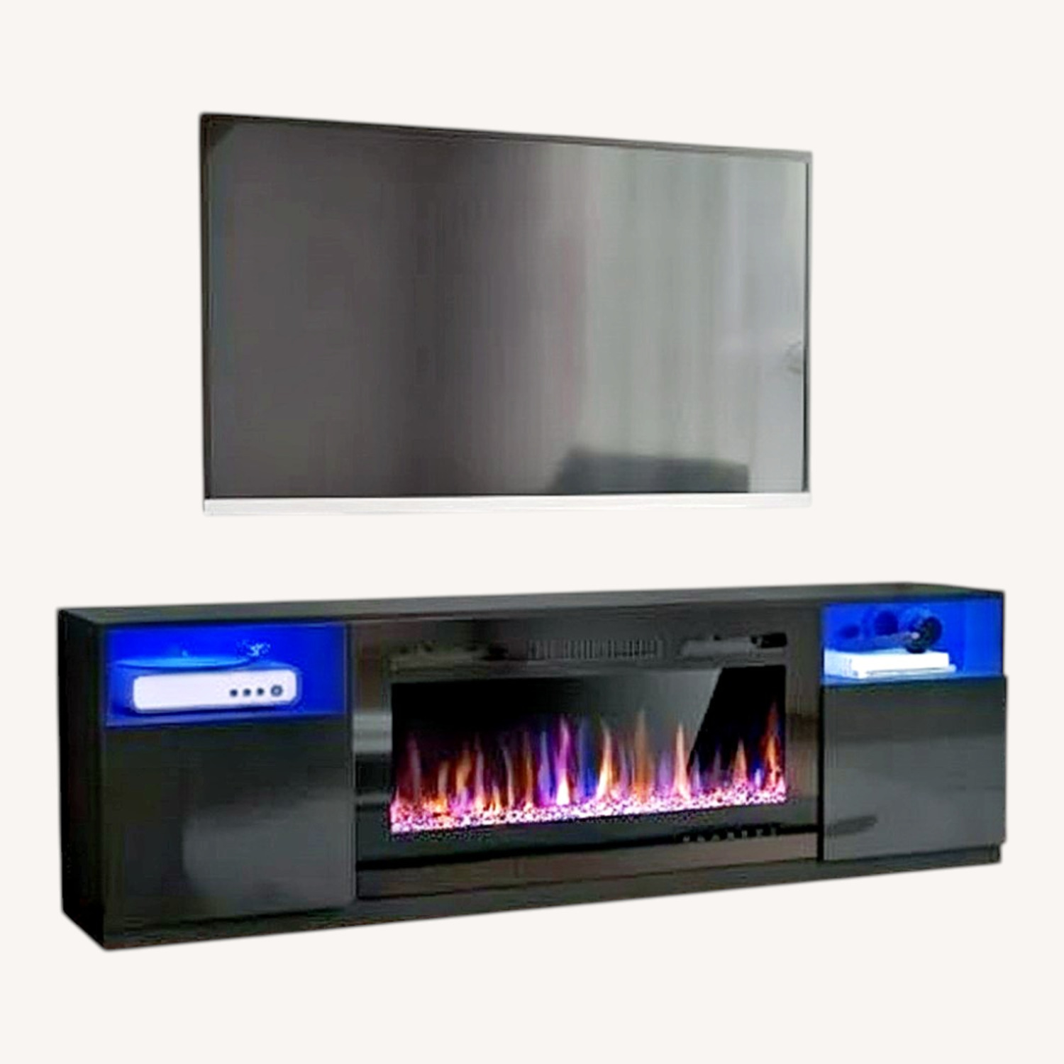 TV Stand With Electric Fireplace & Heater  - image-4