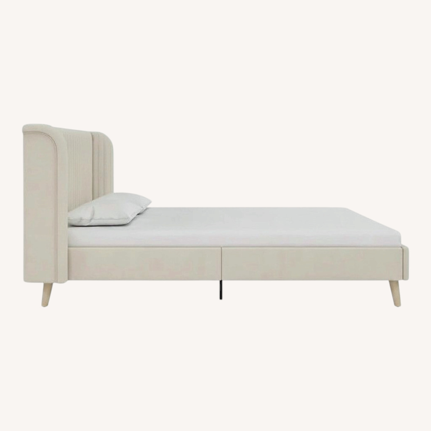 9 by Novogratz Natural Velvet Queen Bed - image-0