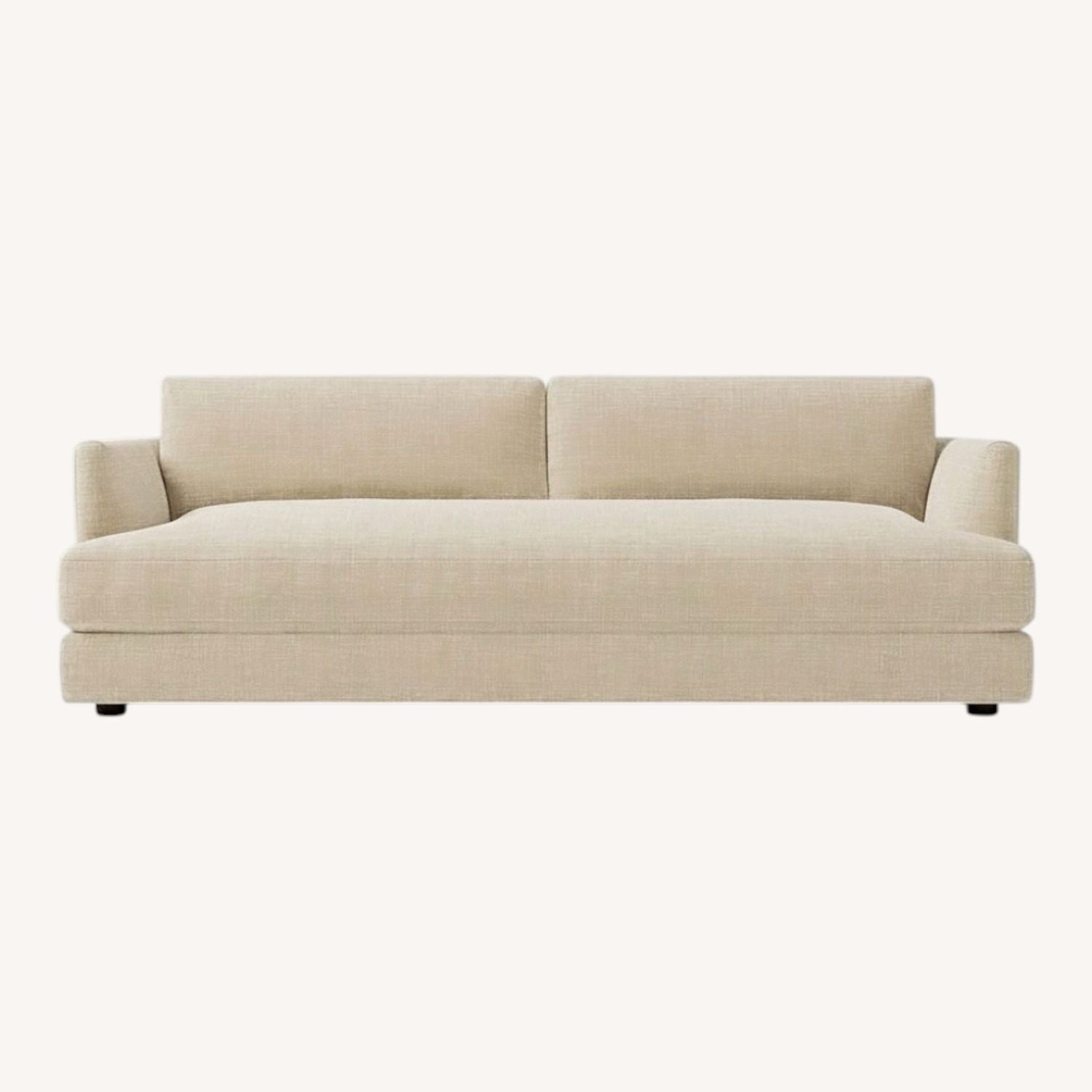 West Elm Haven Taupe Suede 2 Seater Sofa - image-0