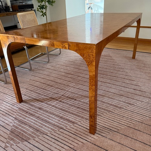Used CB2 Aqua Virgo Burl Wood Dining Table for sale on AptDeco