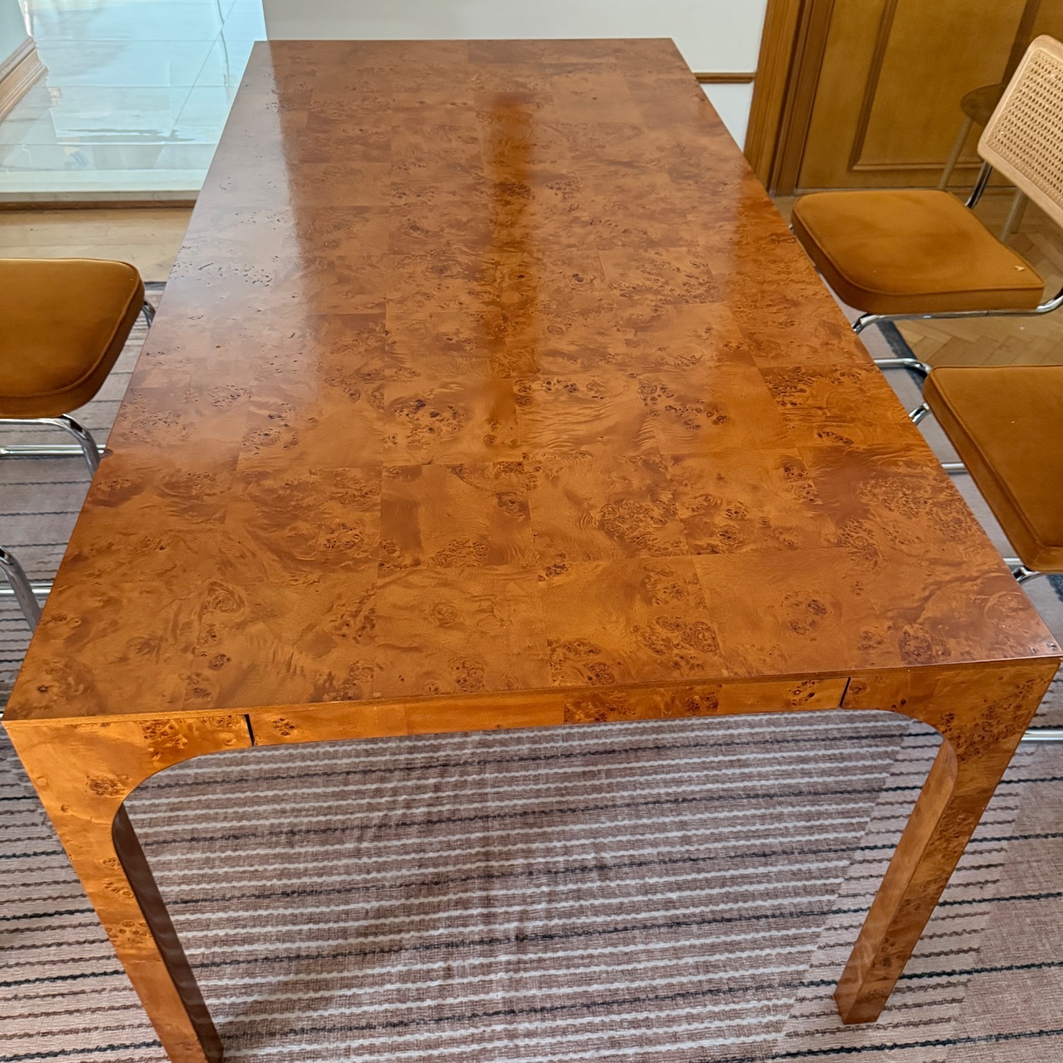 CB2 Aqua Virgo Burl Wood Dining Table - image-3