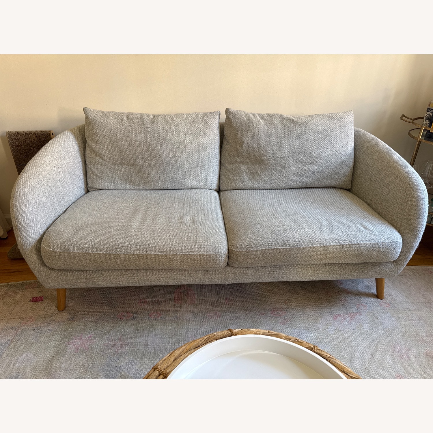 West Elm Hannah Light Gray Fabric Loveseat - image-3