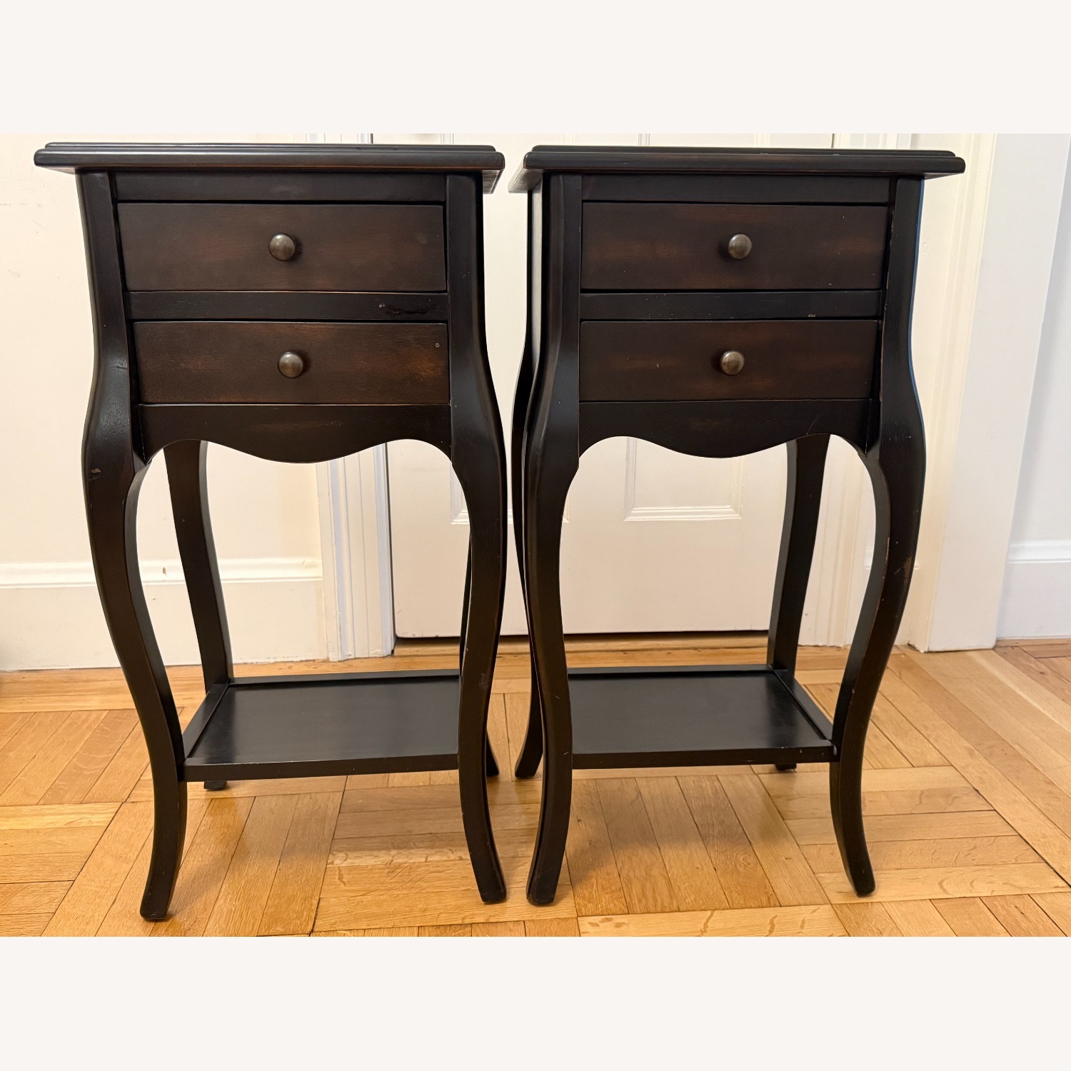 Pier 1 Imports Dark Brown Wood Nightstands - image-1