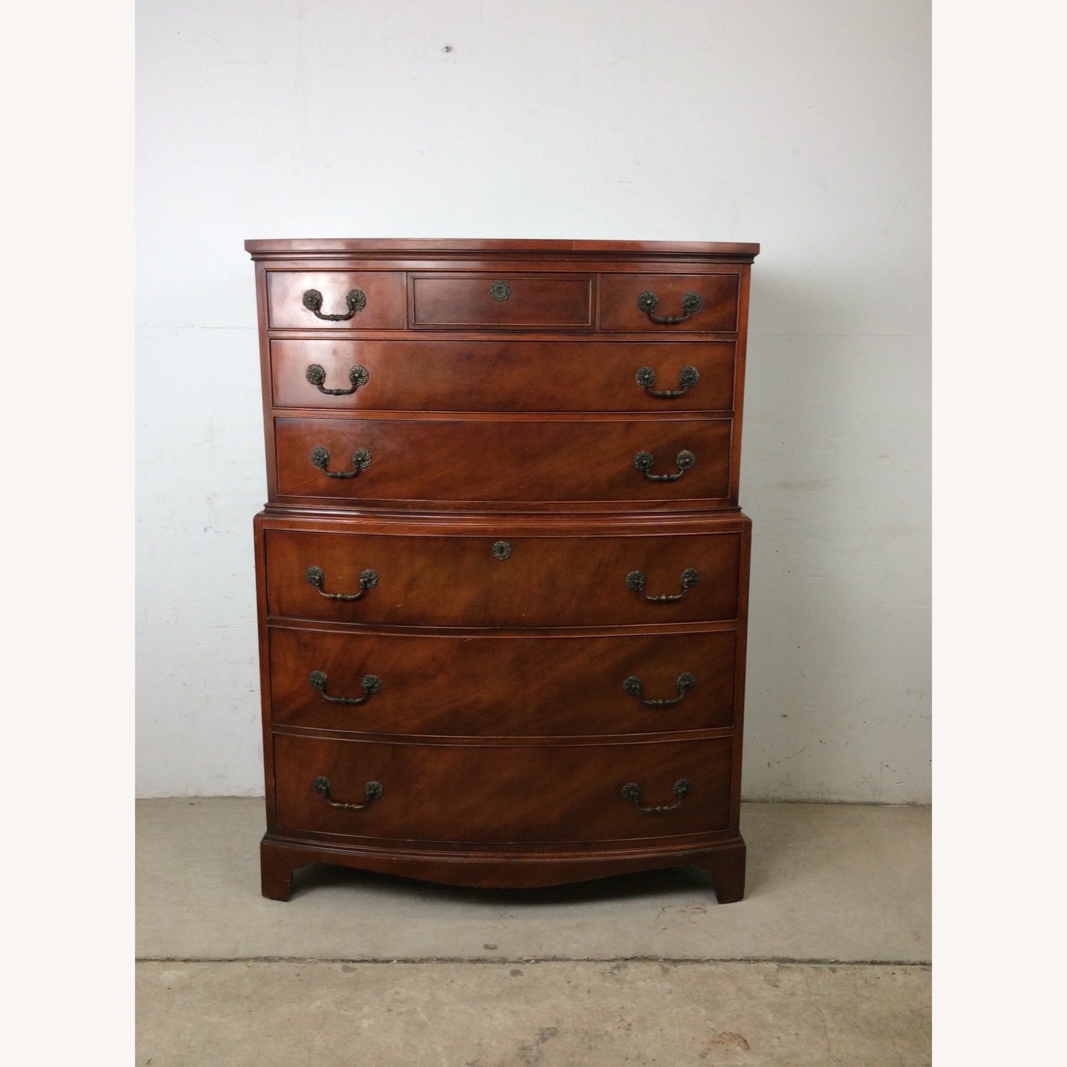 Mid Century Georgian Style Highboy Dresser - image-1