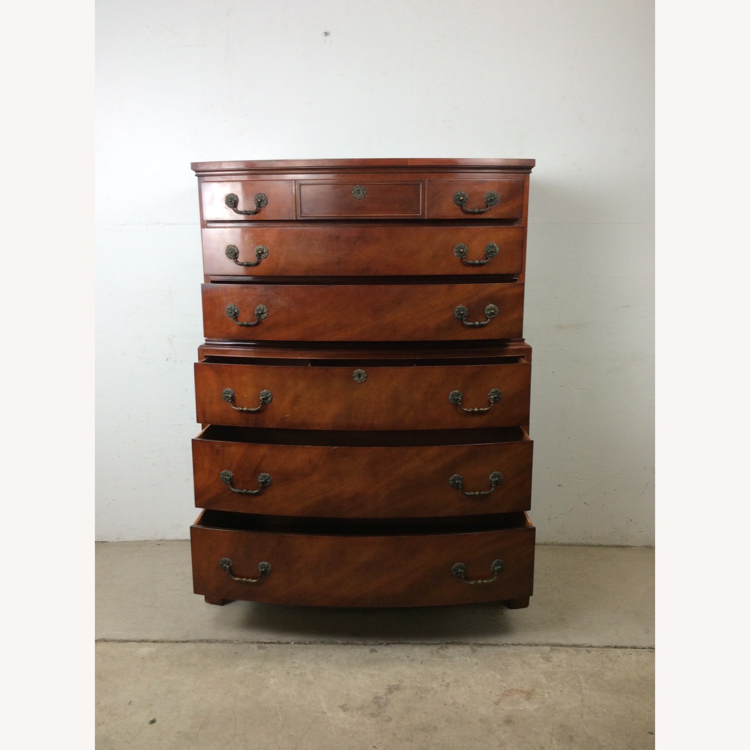 Mid Century Georgian Style Highboy Dresser - image-14