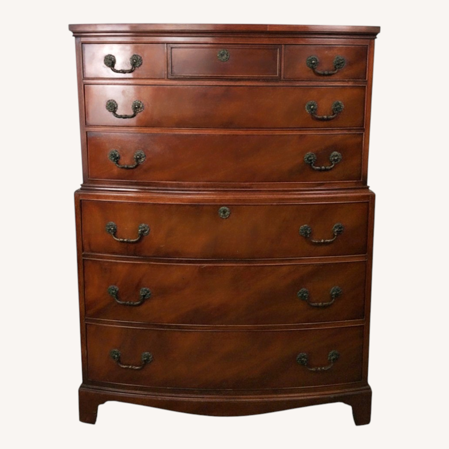 Mid Century Georgian Style Highboy Dresser - image-0