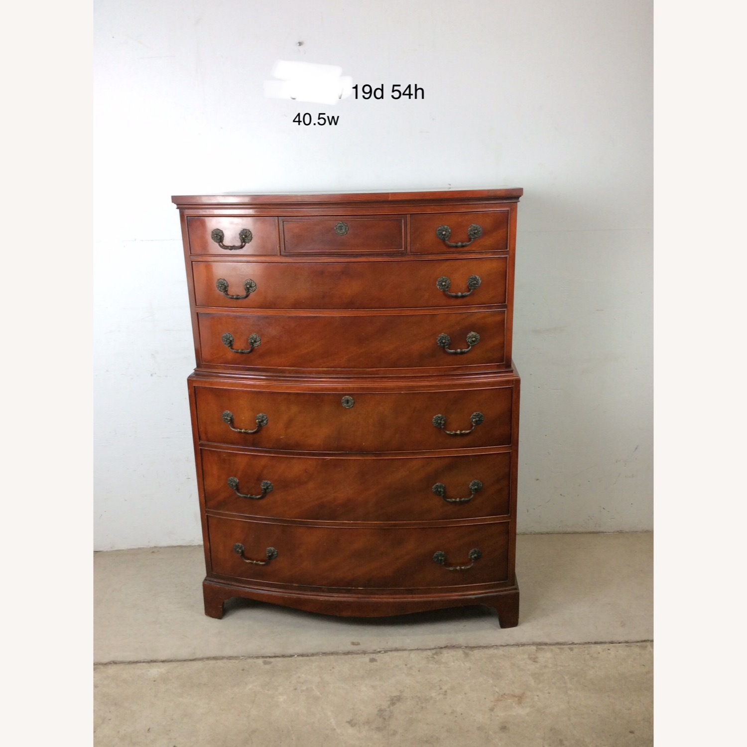 Mid Century Georgian Style Highboy Dresser - image-20