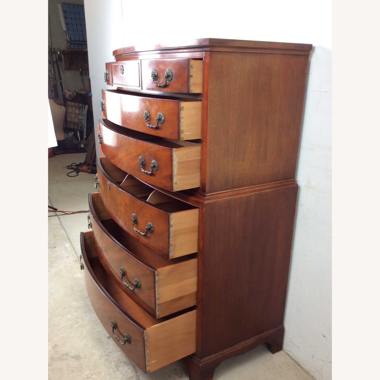 Mid Century Georgian Style Highboy Dresser - image-10