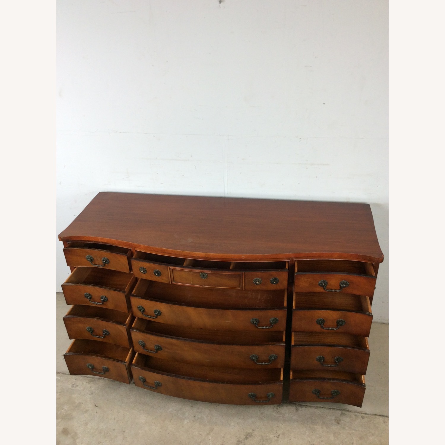 Mid Century Georgian Style Lowboy with Bowfront - image-21