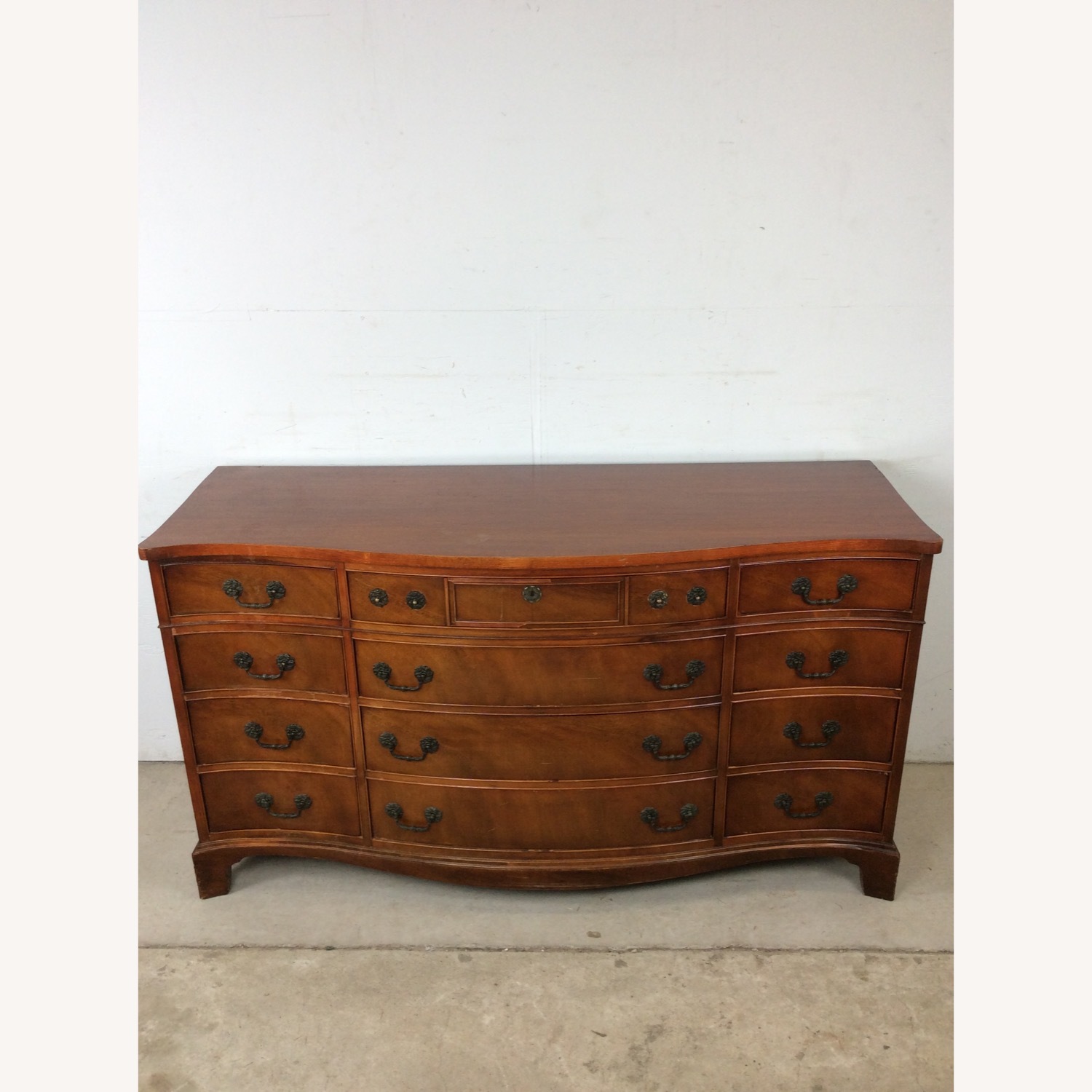 Mid Century Georgian Style Lowboy with Bowfront - image-5