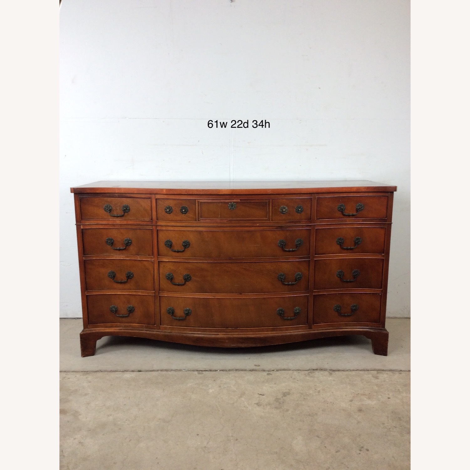 Mid Century Georgian Style Lowboy with Bowfront - image-3