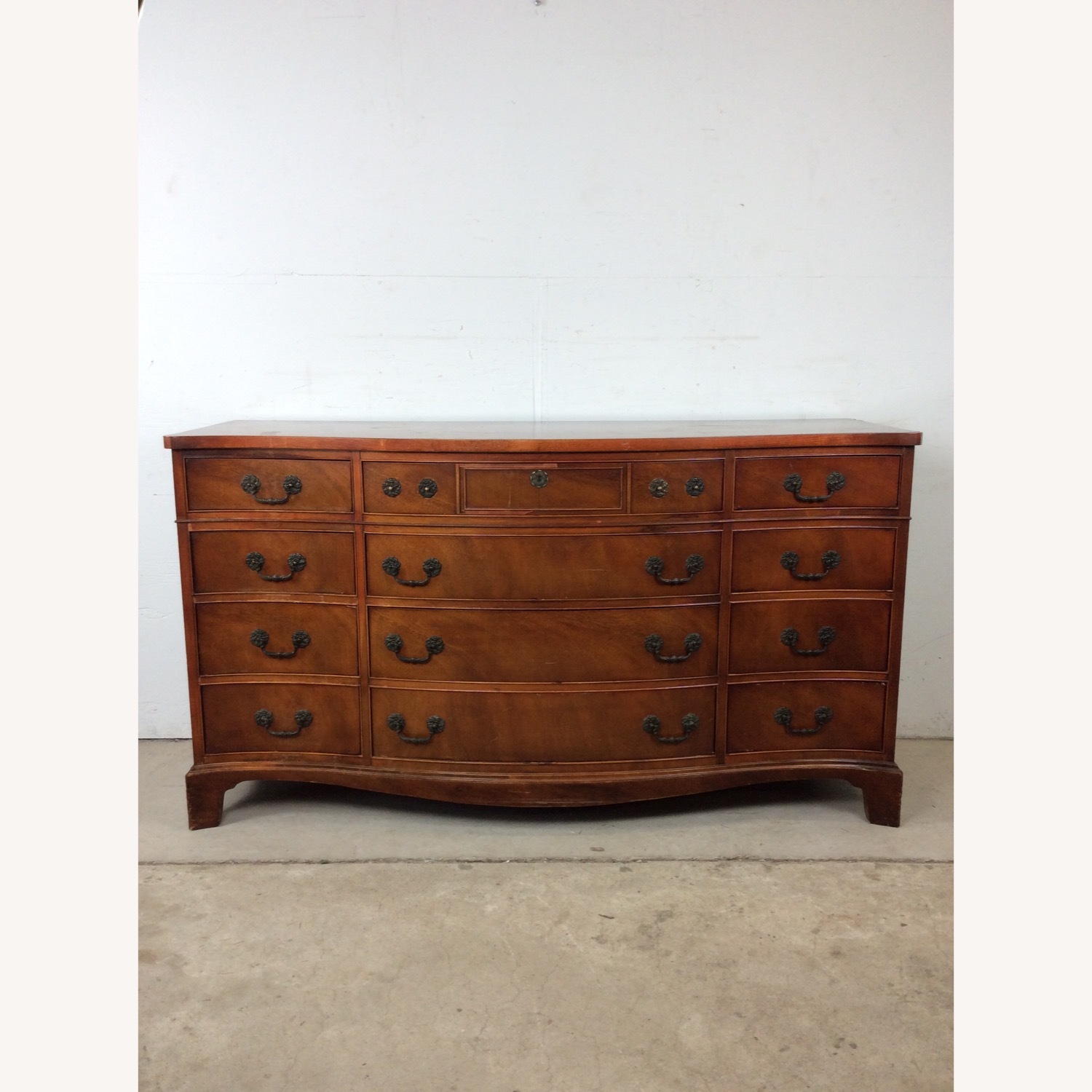 Mid Century Georgian Style Lowboy with Bowfront - image-4