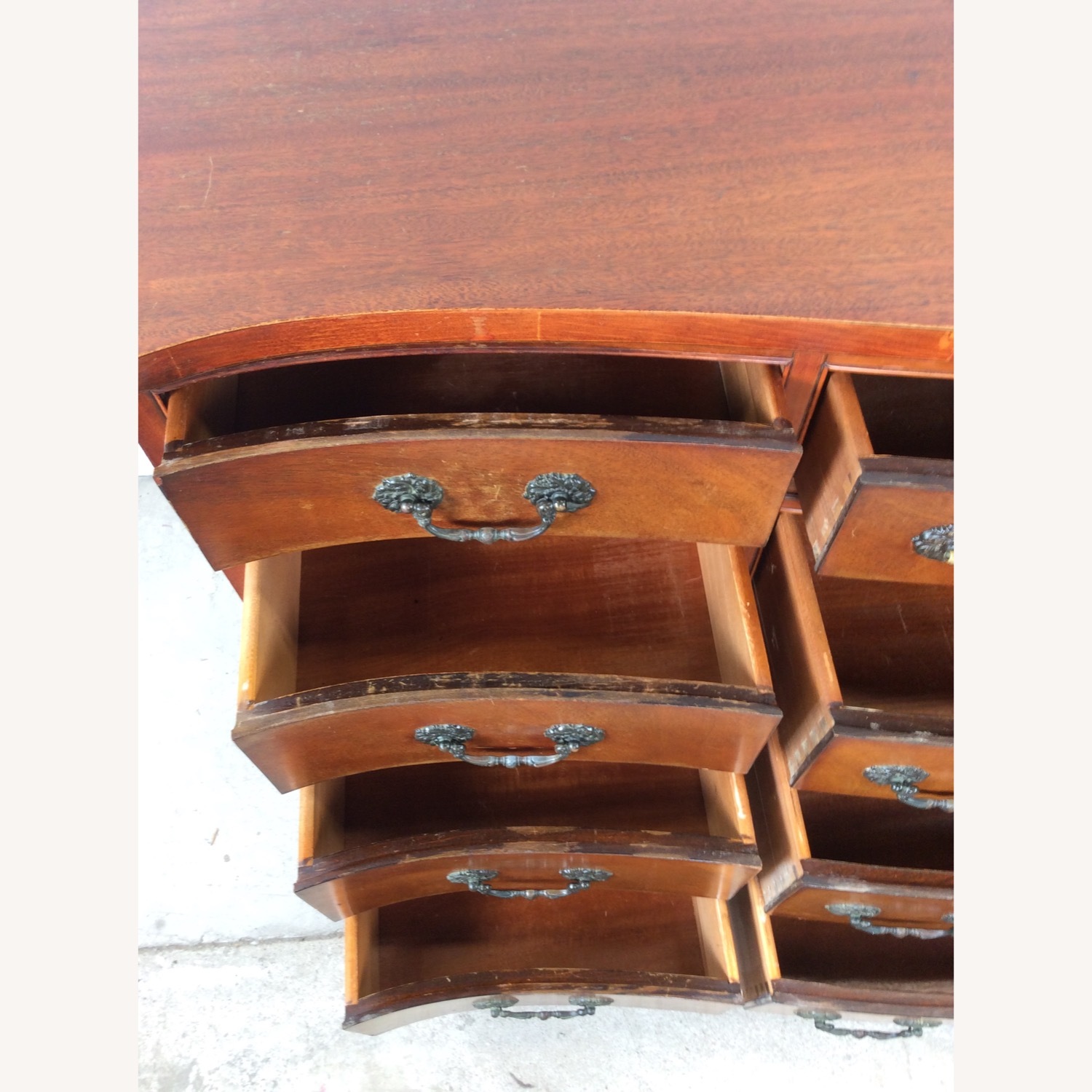Mid Century Georgian Style Lowboy with Bowfront - image-23