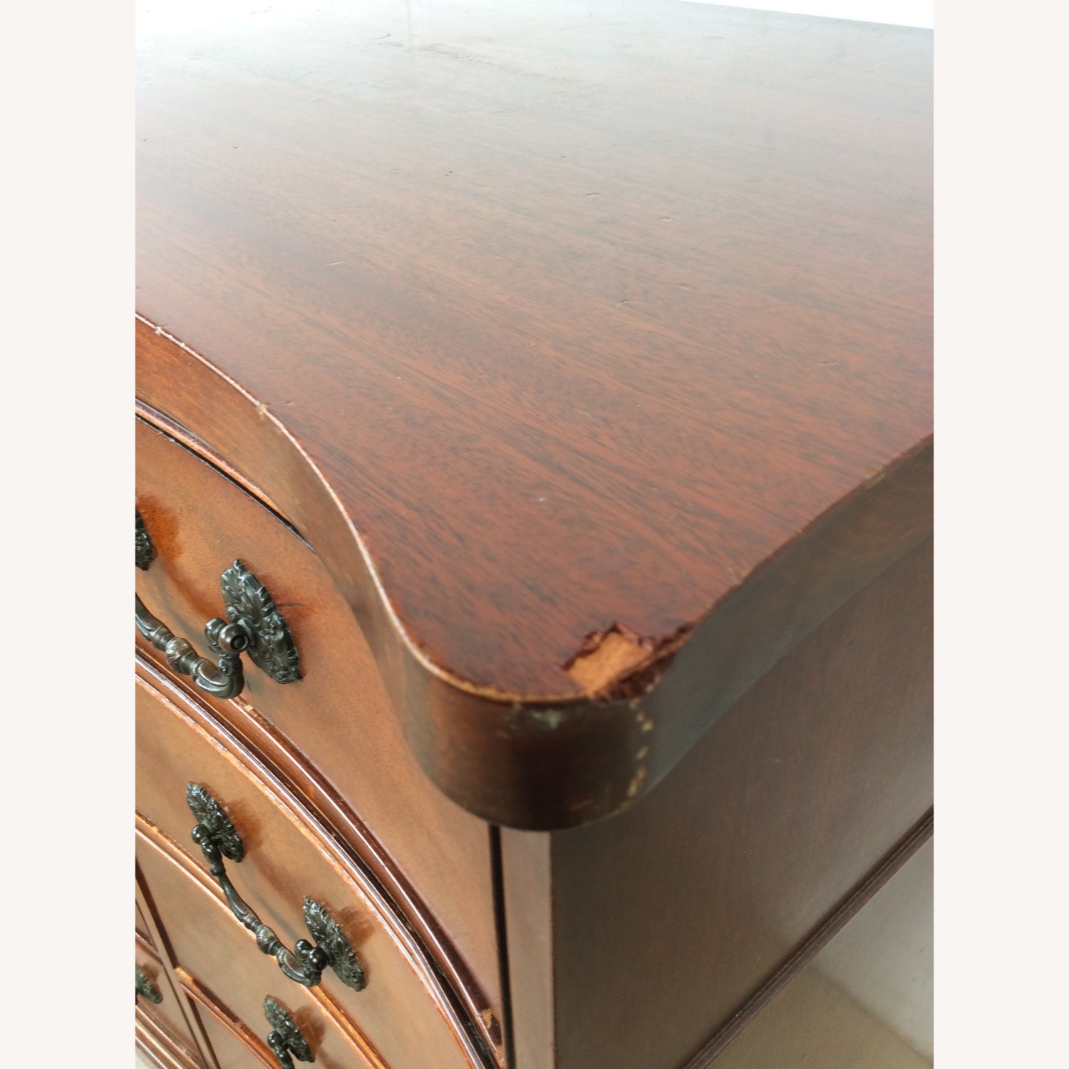 Mid Century Georgian Style Lowboy with Bowfront - image-9