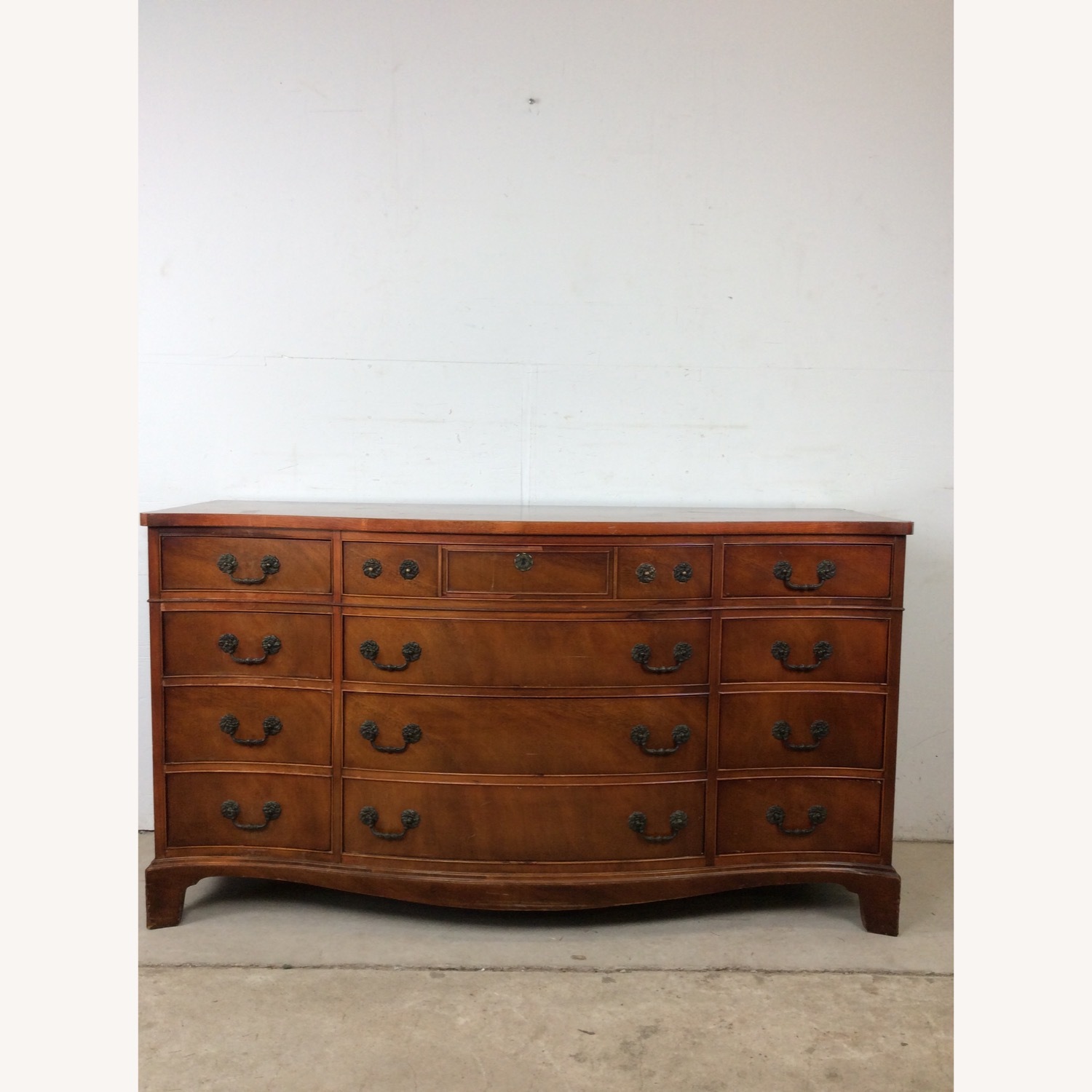 Mid Century Georgian Style Lowboy with Bowfront - image-2