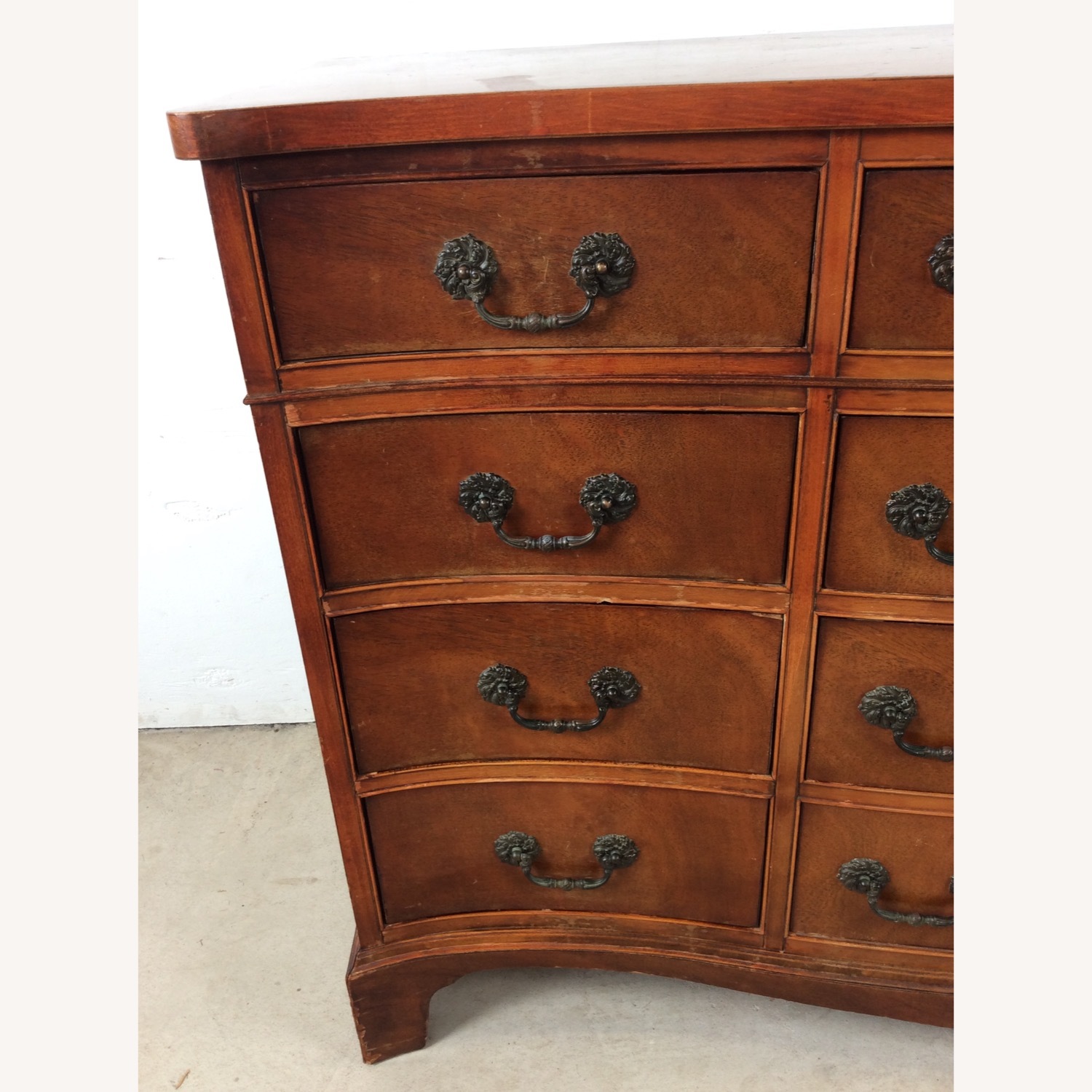 Mid Century Georgian Style Lowboy with Bowfront - image-20