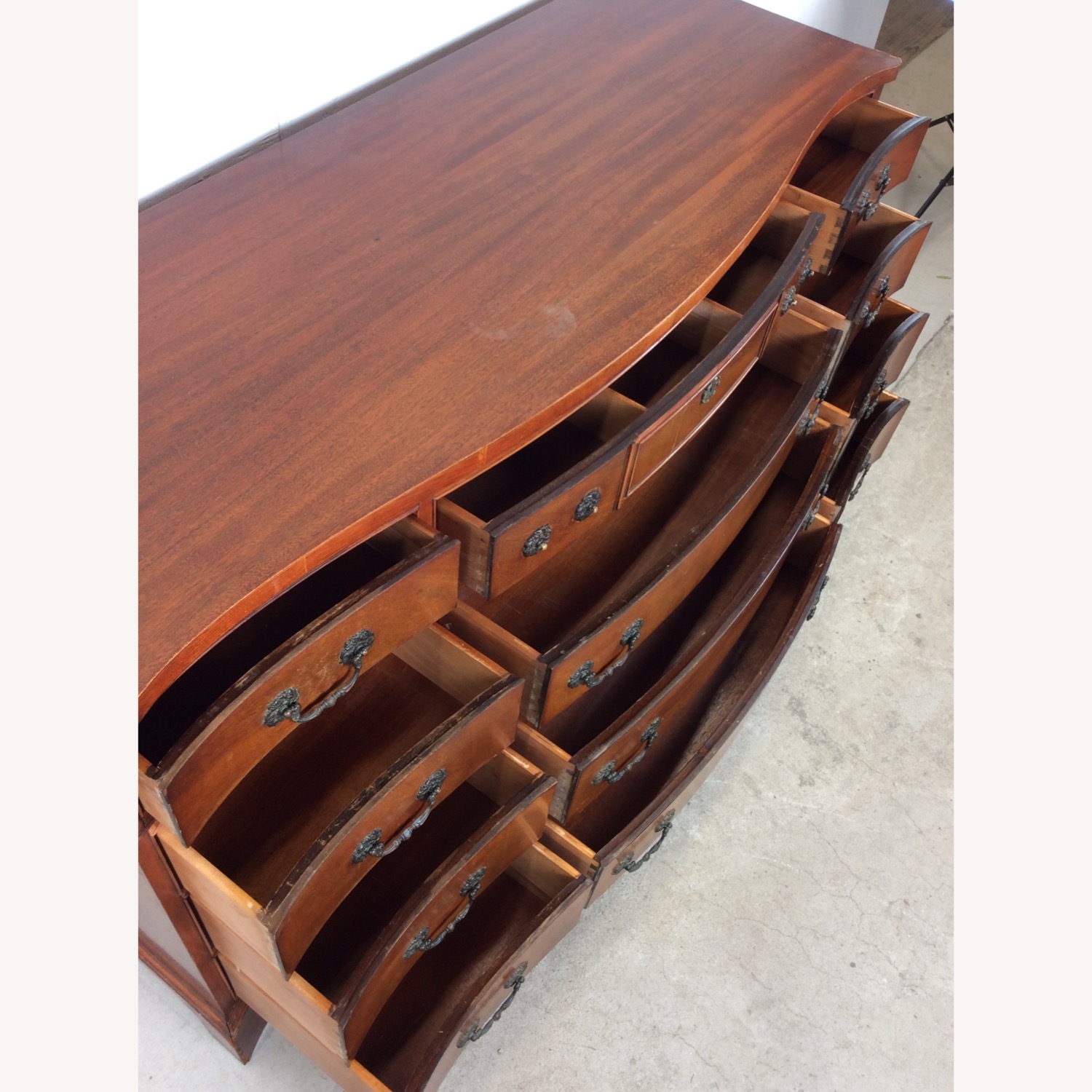 Mid Century Georgian Style Lowboy with Bowfront - image-22