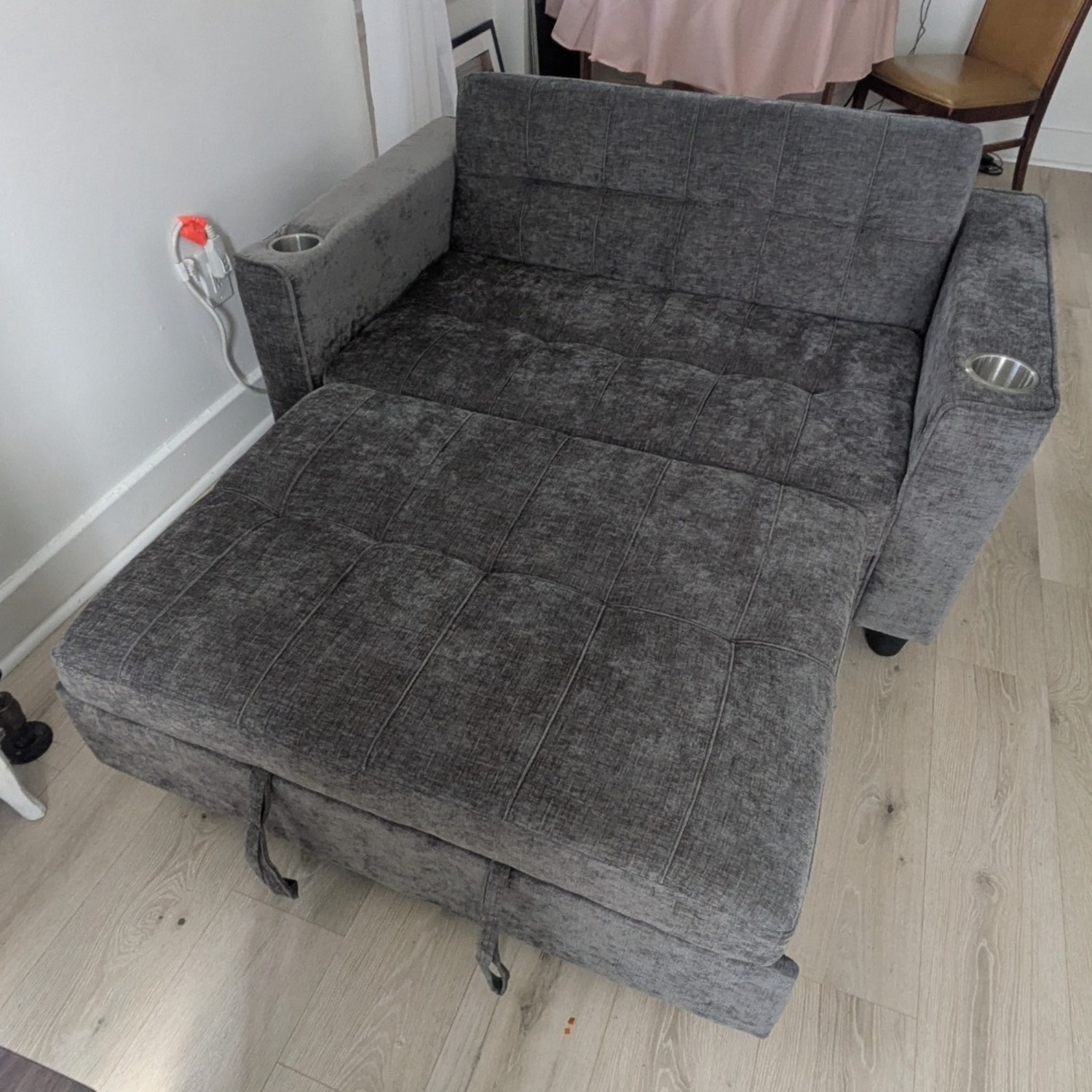 Wayfair Ebern Designs Light Gray Fabric Loveseat - image-8
