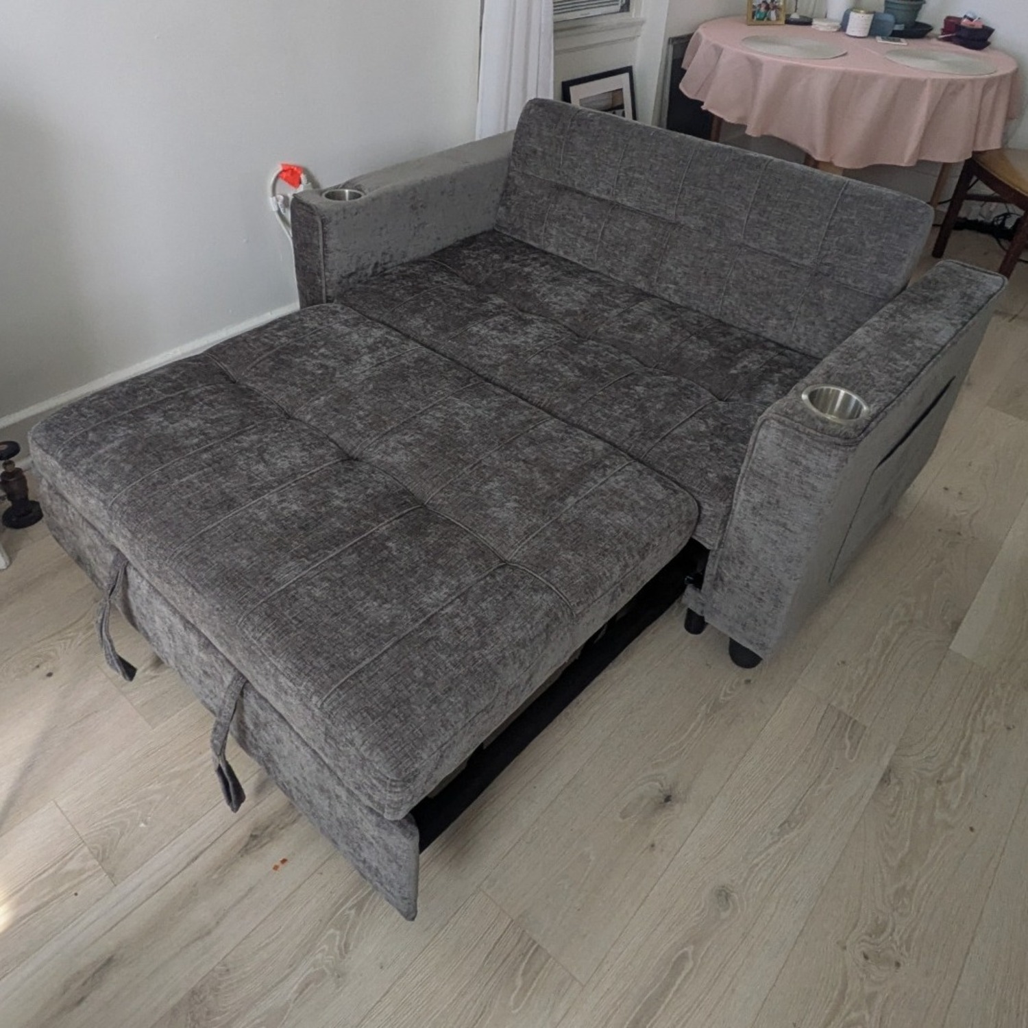 Wayfair Ebern Designs Light Gray Fabric Loveseat - image-9