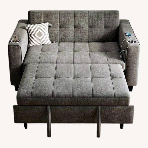 Used Wayfair Ebern Designs Light Gray Fabric Loveseat for sale on AptDeco