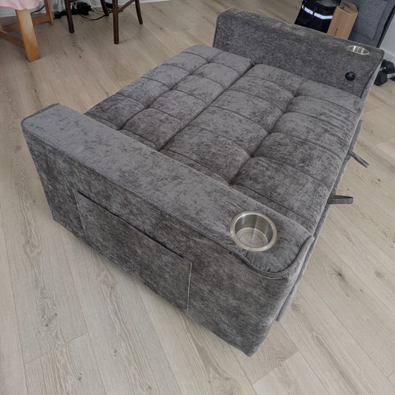 Wayfair Ebern Designs Light Gray Fabric Loveseat - image-5