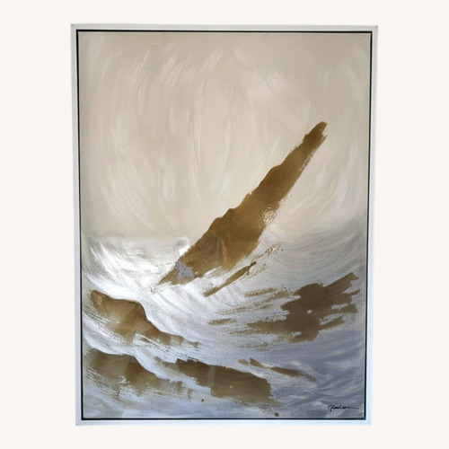Used CB2 White Seas II Abstract Painting for sale on AptDeco