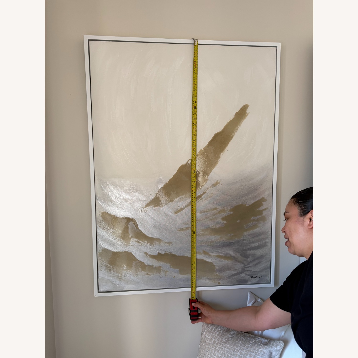 CB2 White Seas II Abstract Painting - image-4