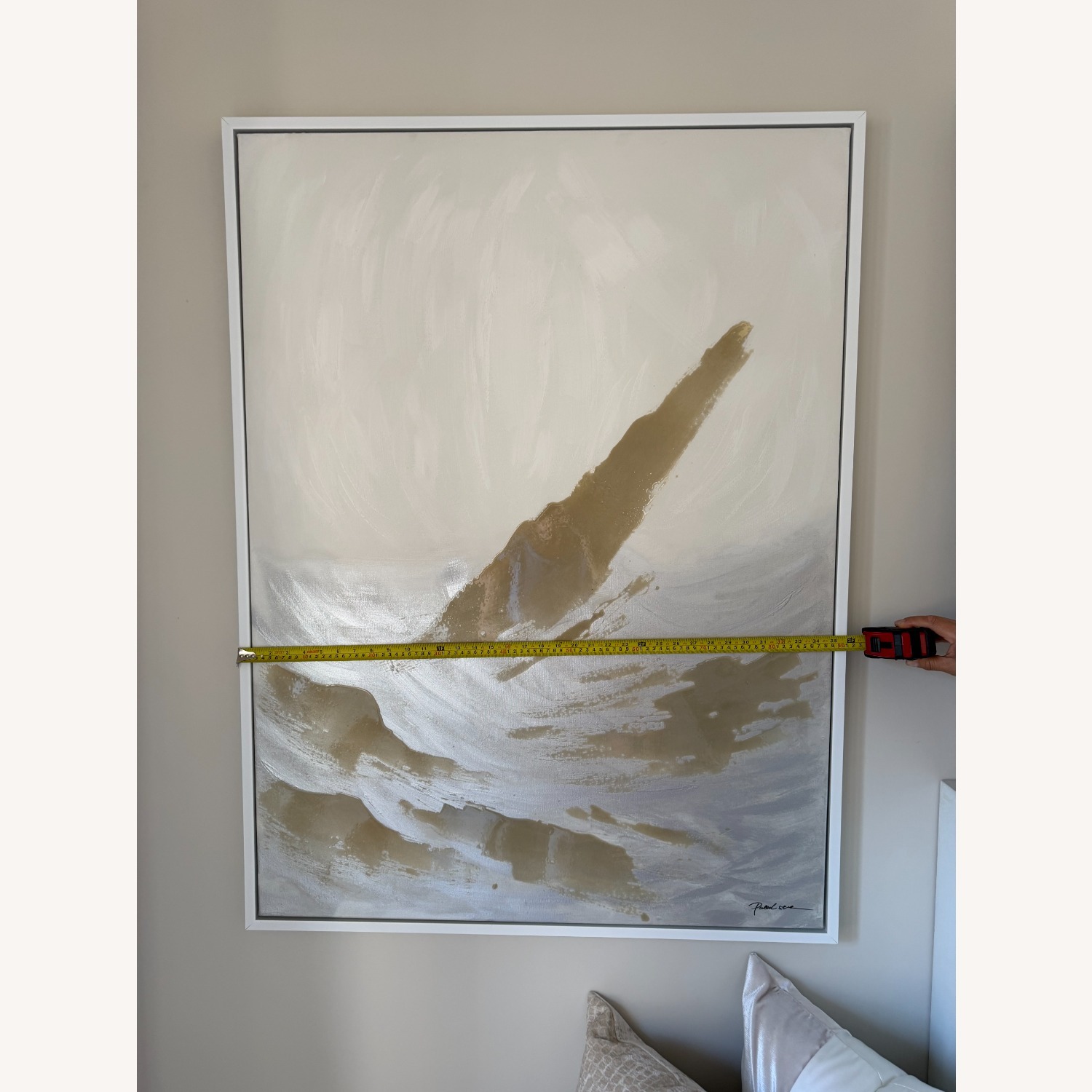 CB2 White Seas II Abstract Painting - image-2