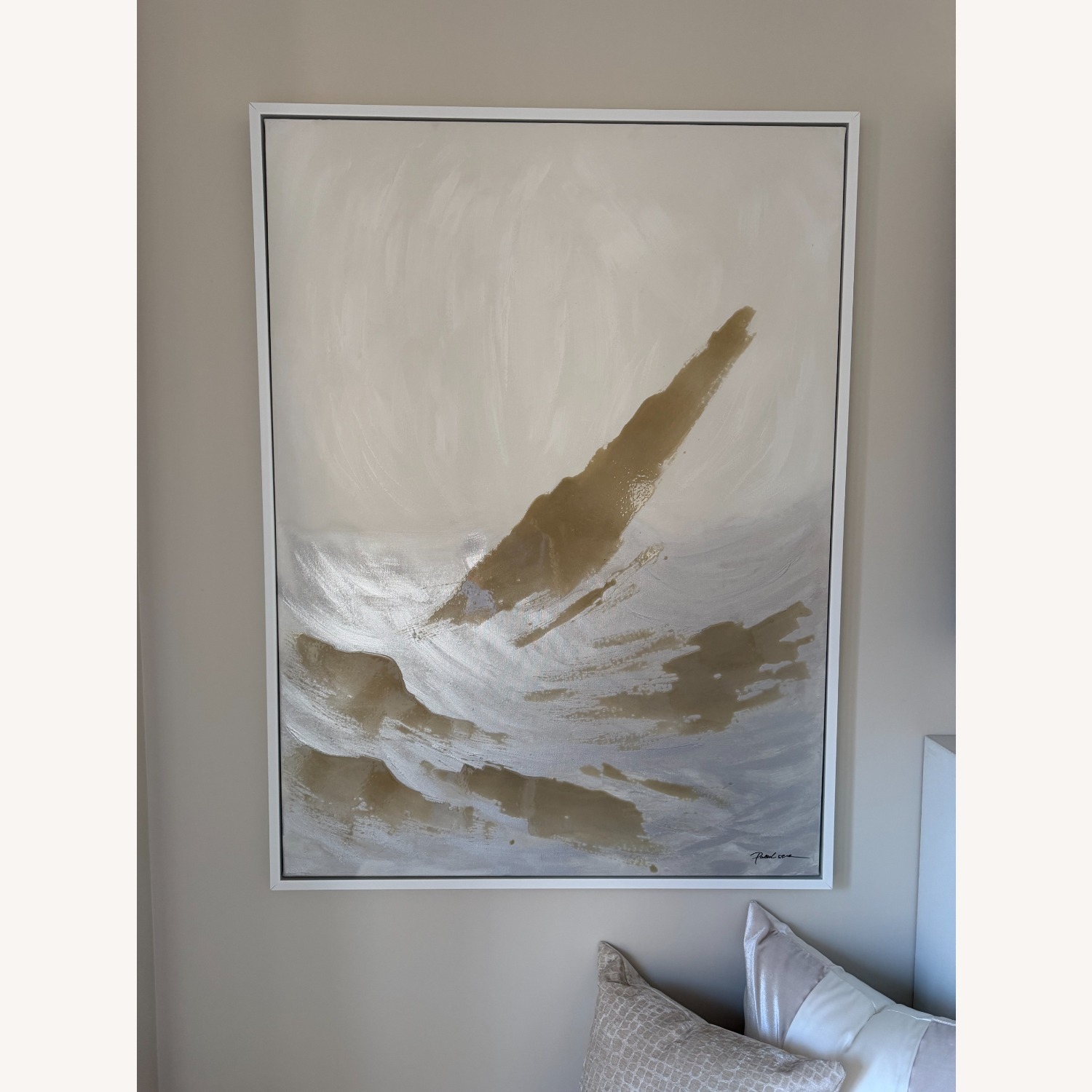 CB2 White Seas II Abstract Painting - image-1
