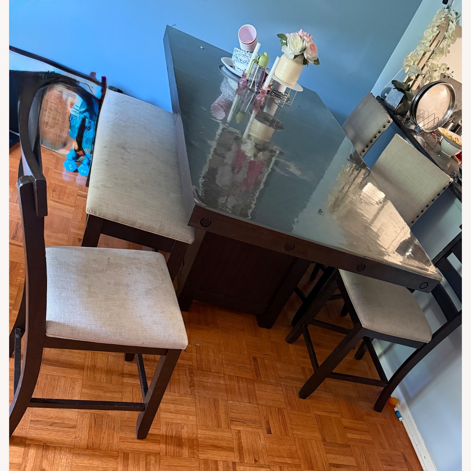 Bob's Discount Furniture Dark Brown Dining Table - image-3
