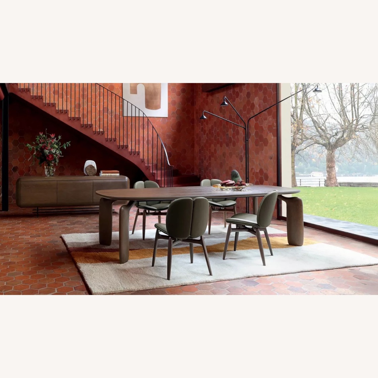 Roche Bobois Pulp Dark Brown Wood Dining Table - image-1