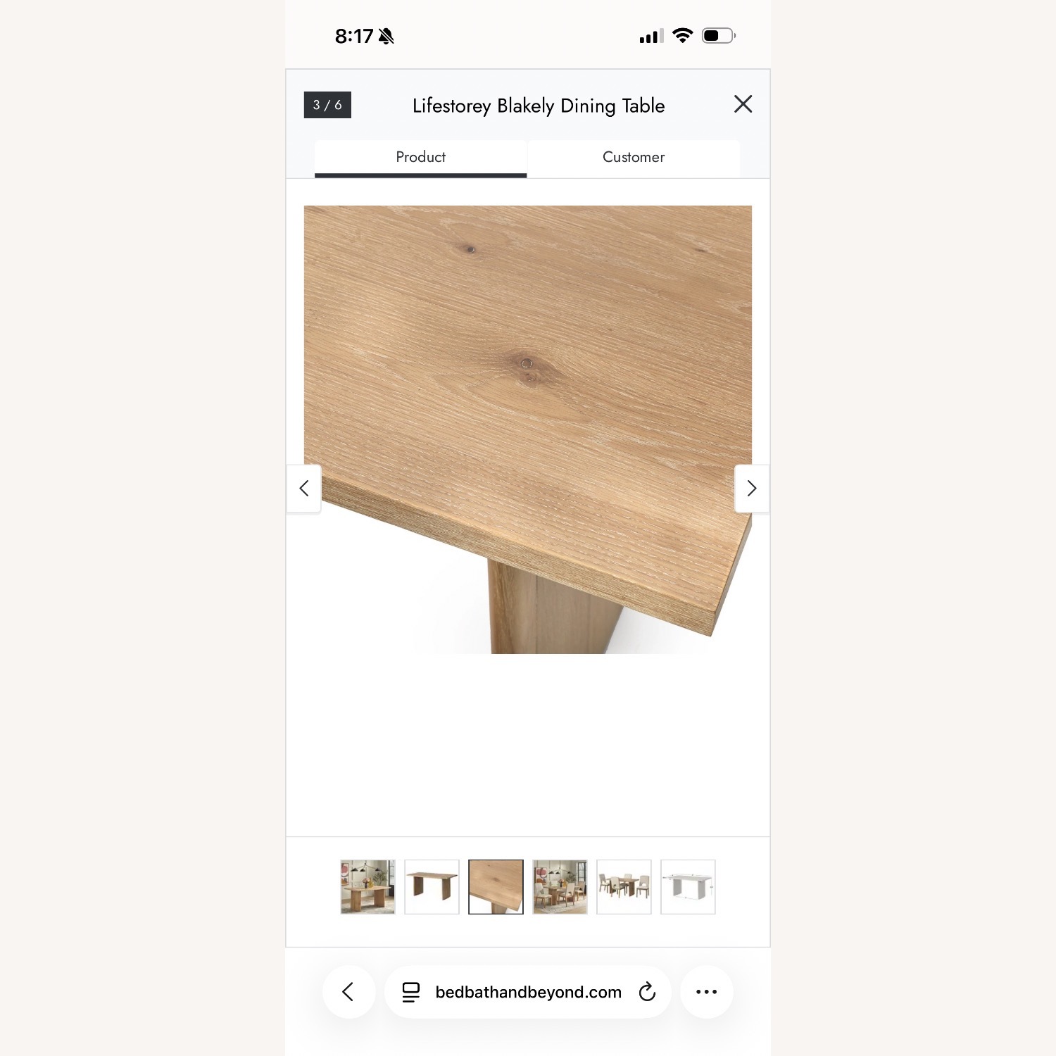 Bed Bath & Beyond Wood Veneer Dining Table - image-4
