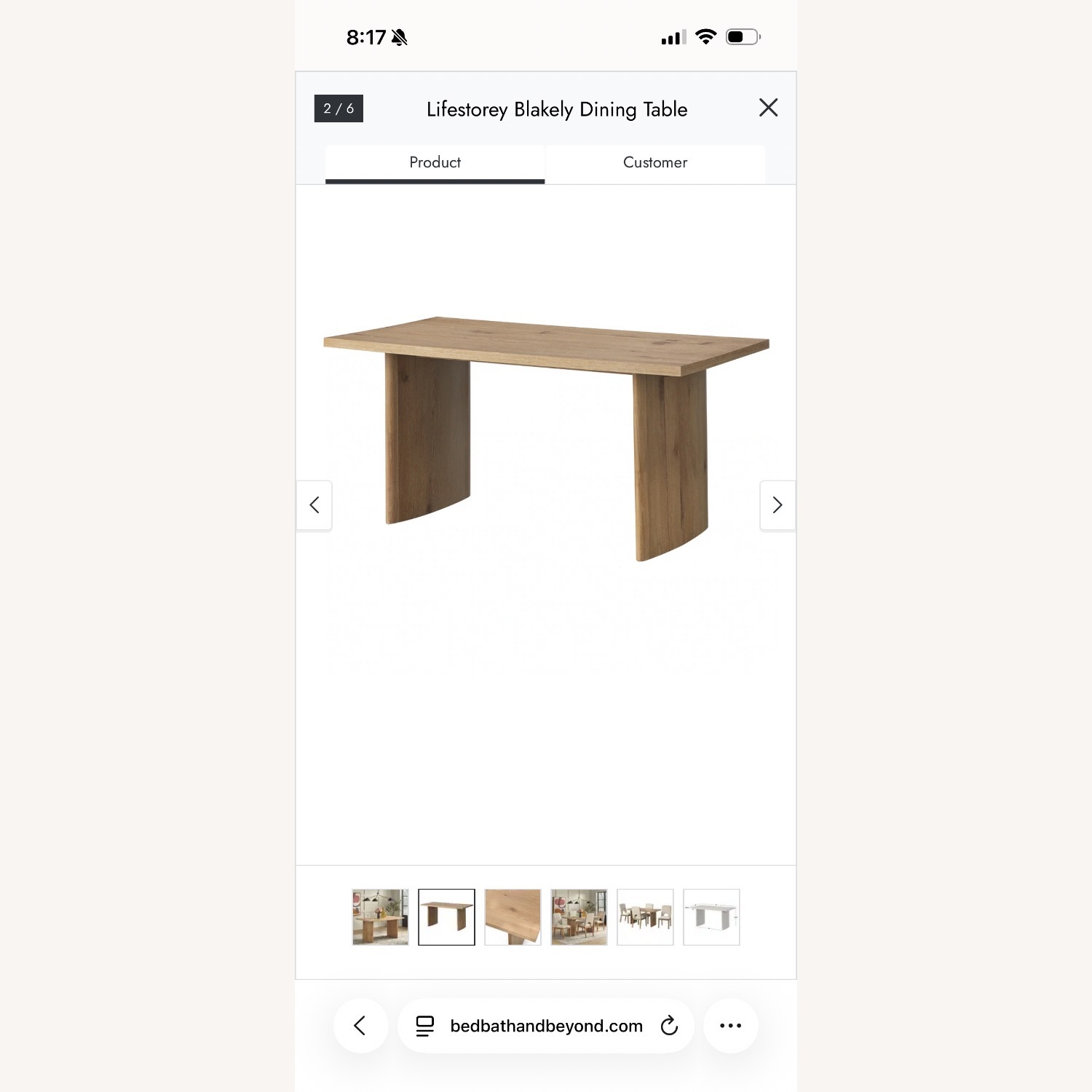 Bed Bath & Beyond Wood Veneer Dining Table - image-3