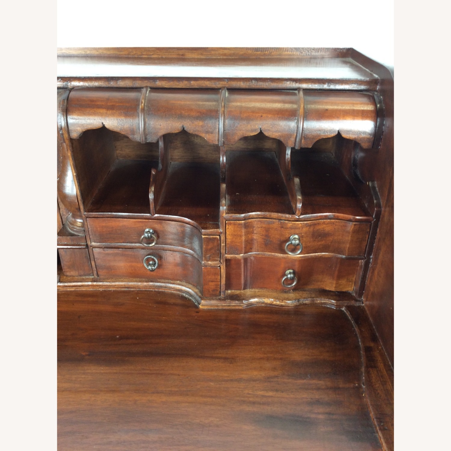 Vintage Walnut Chippendale Style Writing Desk - image-4
