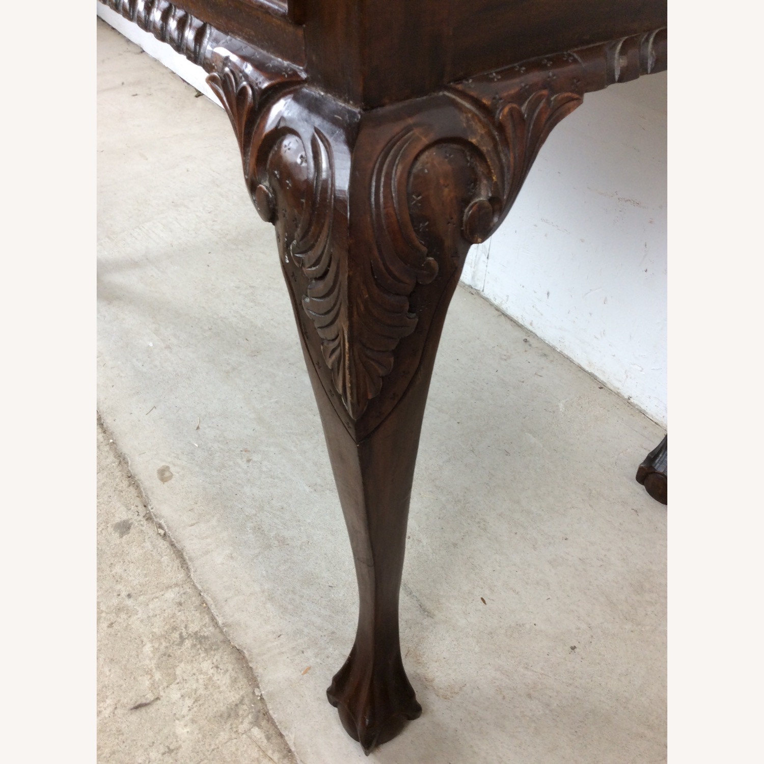 Vintage Walnut Chippendale Style Writing Desk - image-18