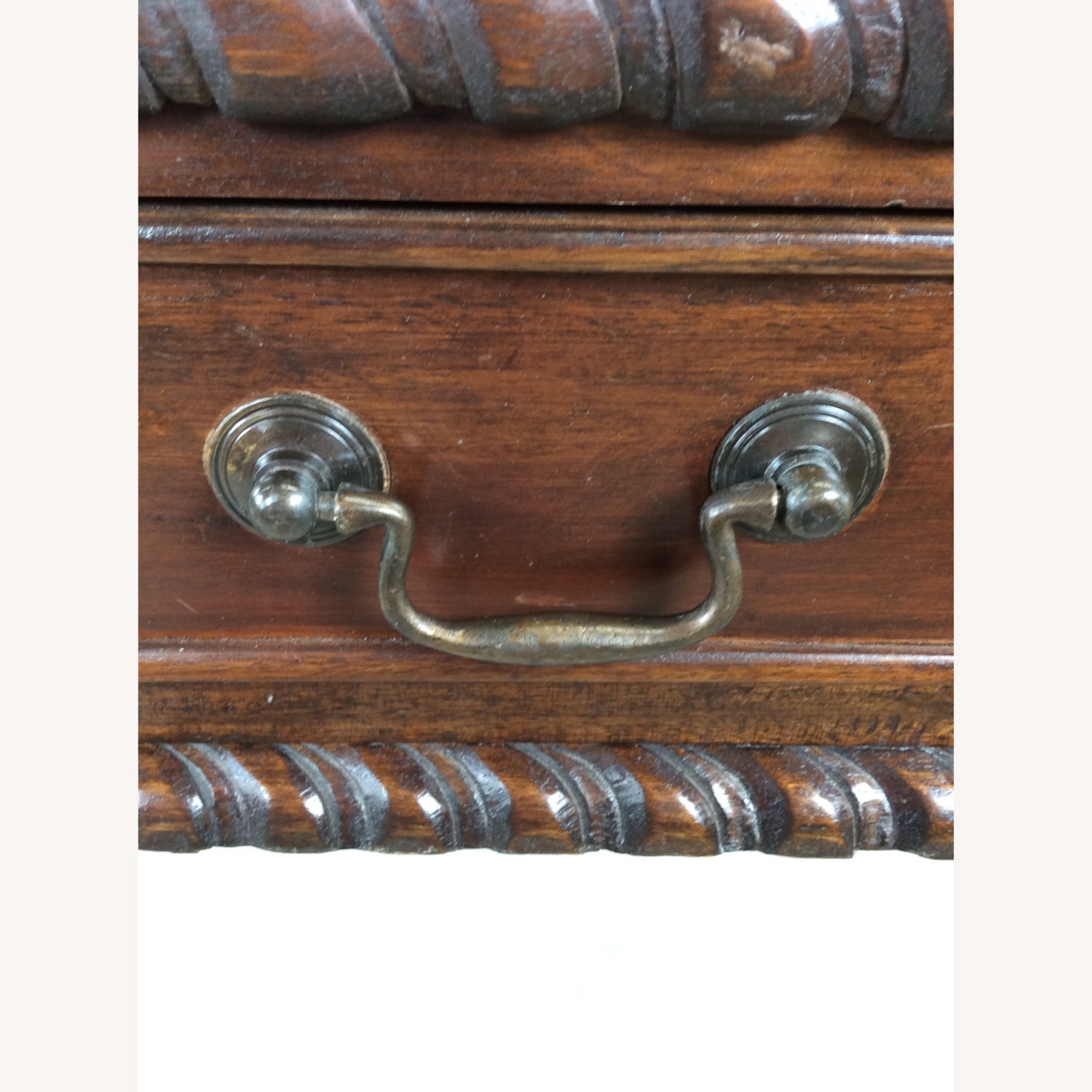 Vintage Walnut Chippendale Style Writing Desk - image-21