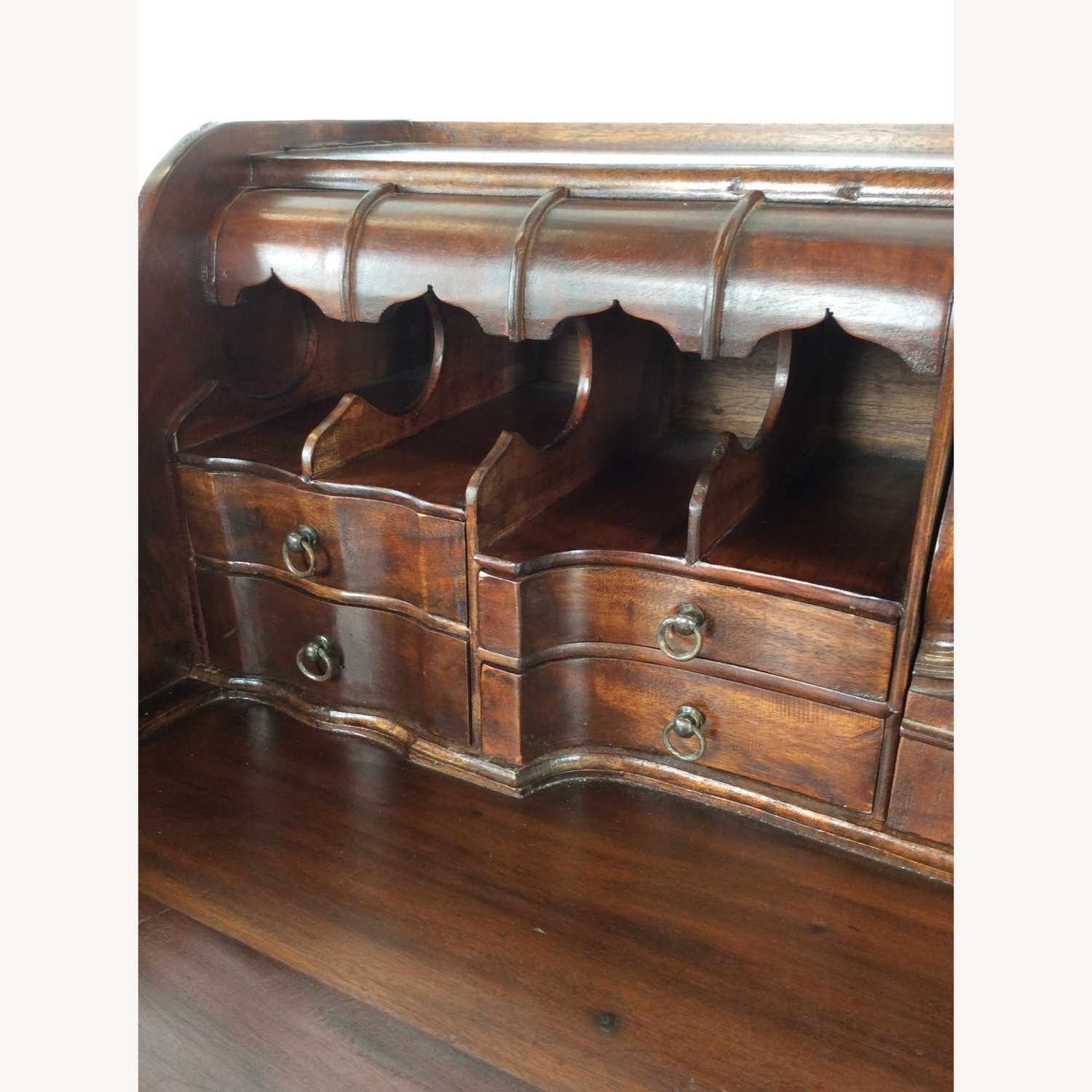 Vintage Walnut Chippendale Style Writing Desk - image-13
